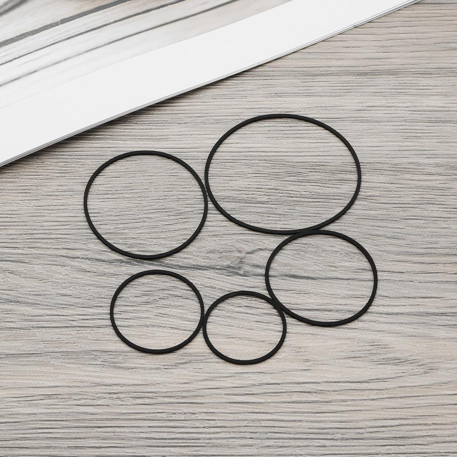 100 Correas de Transmisión de Caucho Negras 25-70mm 1mm Grosor