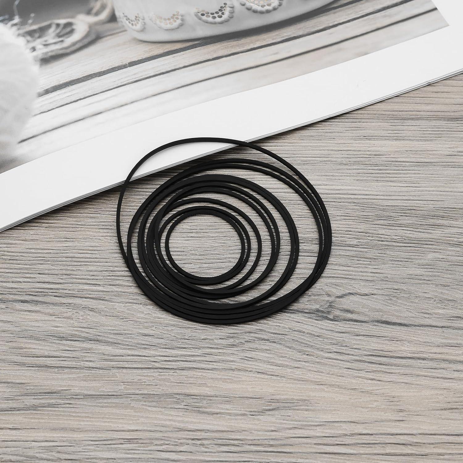 100 Correas de Transmisión de Caucho Negras 25-70mm 1mm Grosor