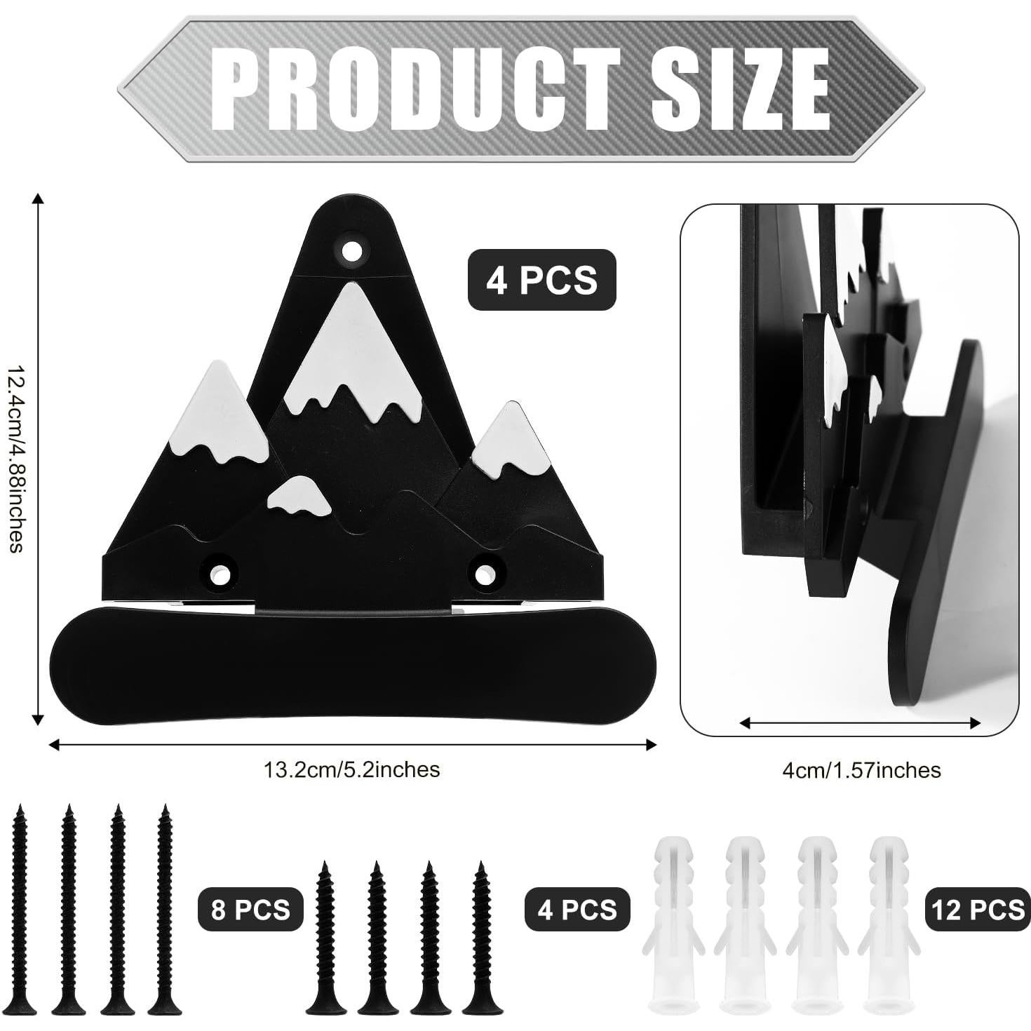 Soportes de Exhibición para Snowboard Gosknor 4 Pcs Montaje Pared