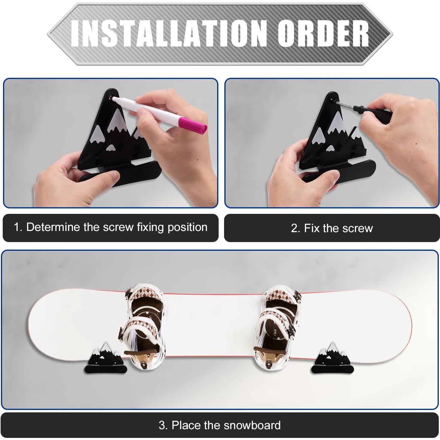 Soportes de Exhibición para Snowboard Gosknor 4 Pcs Montaje Pared