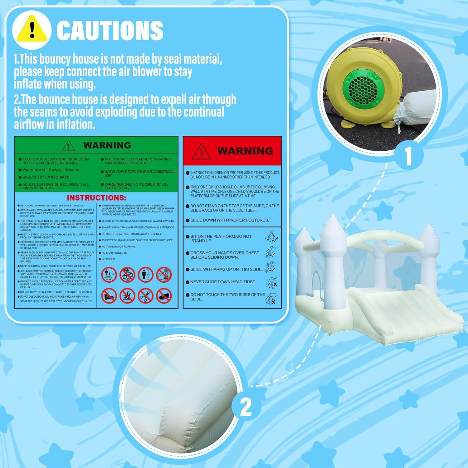 Casa Inflable de Salto AKSPORT 3.65x2.74m para Niños