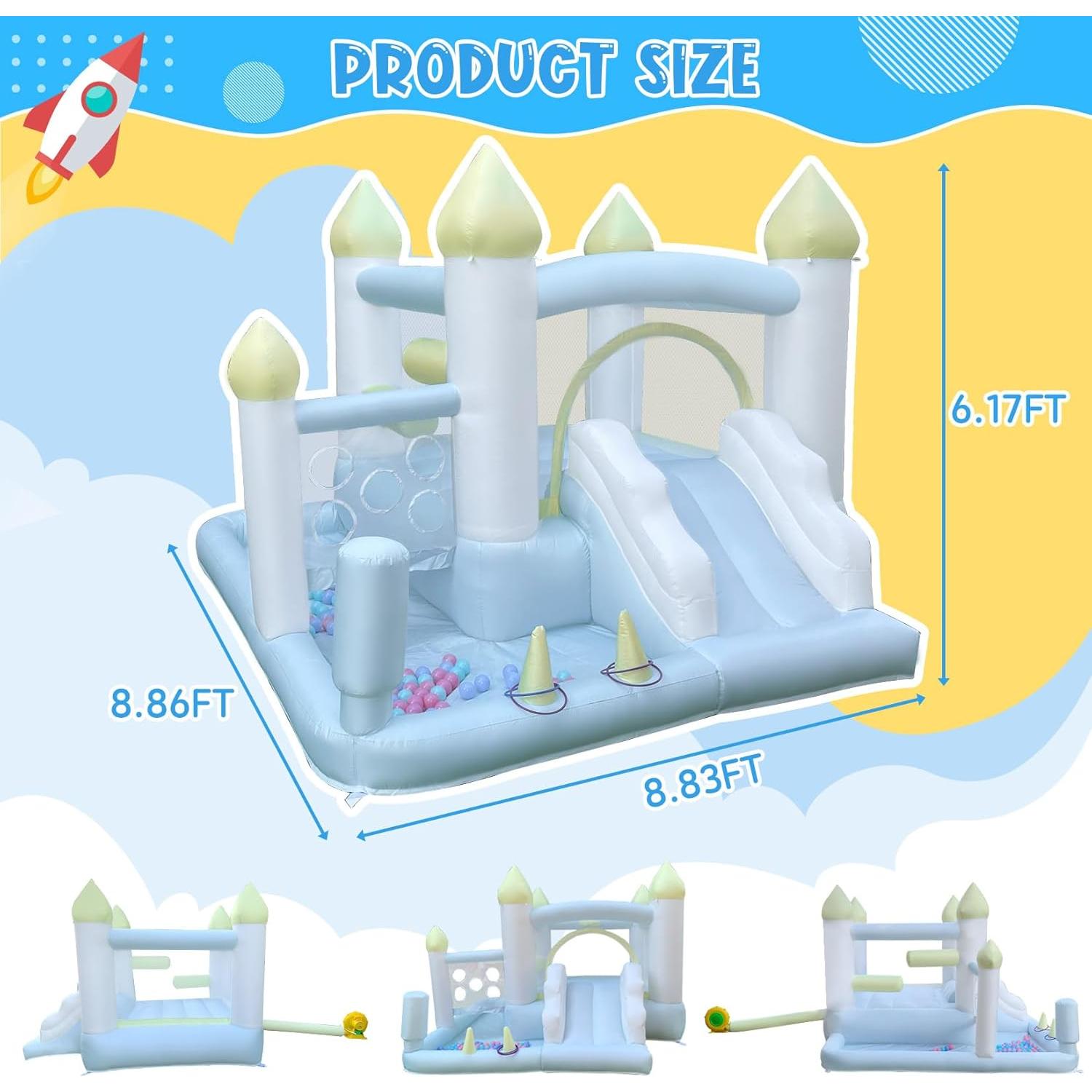 Casa Inflable de Rebote 8 en 1 Ninghaovov para Niños