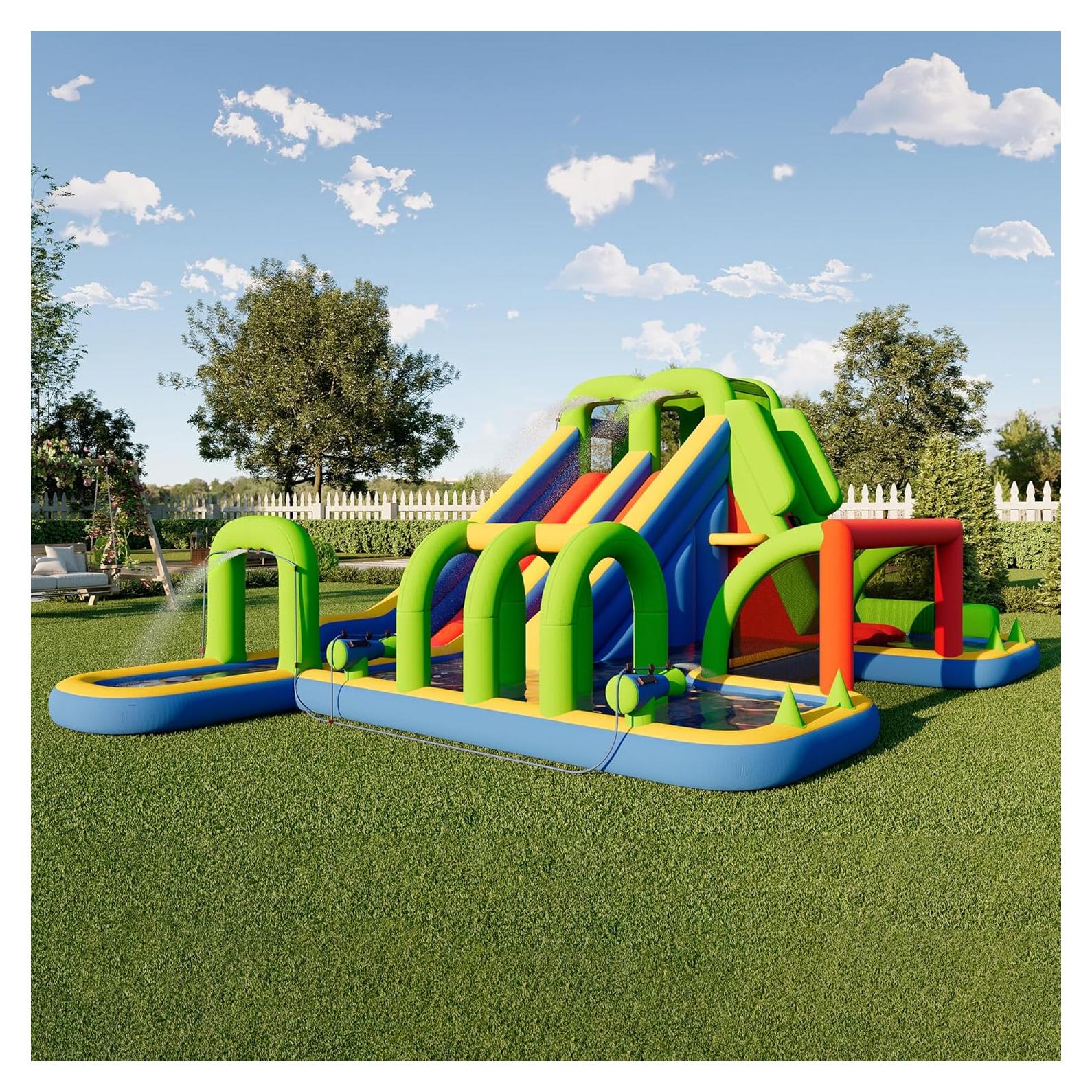 Castillo Inflable Albott SHT001 con Tobogán y Piscina 580x387x235 cm