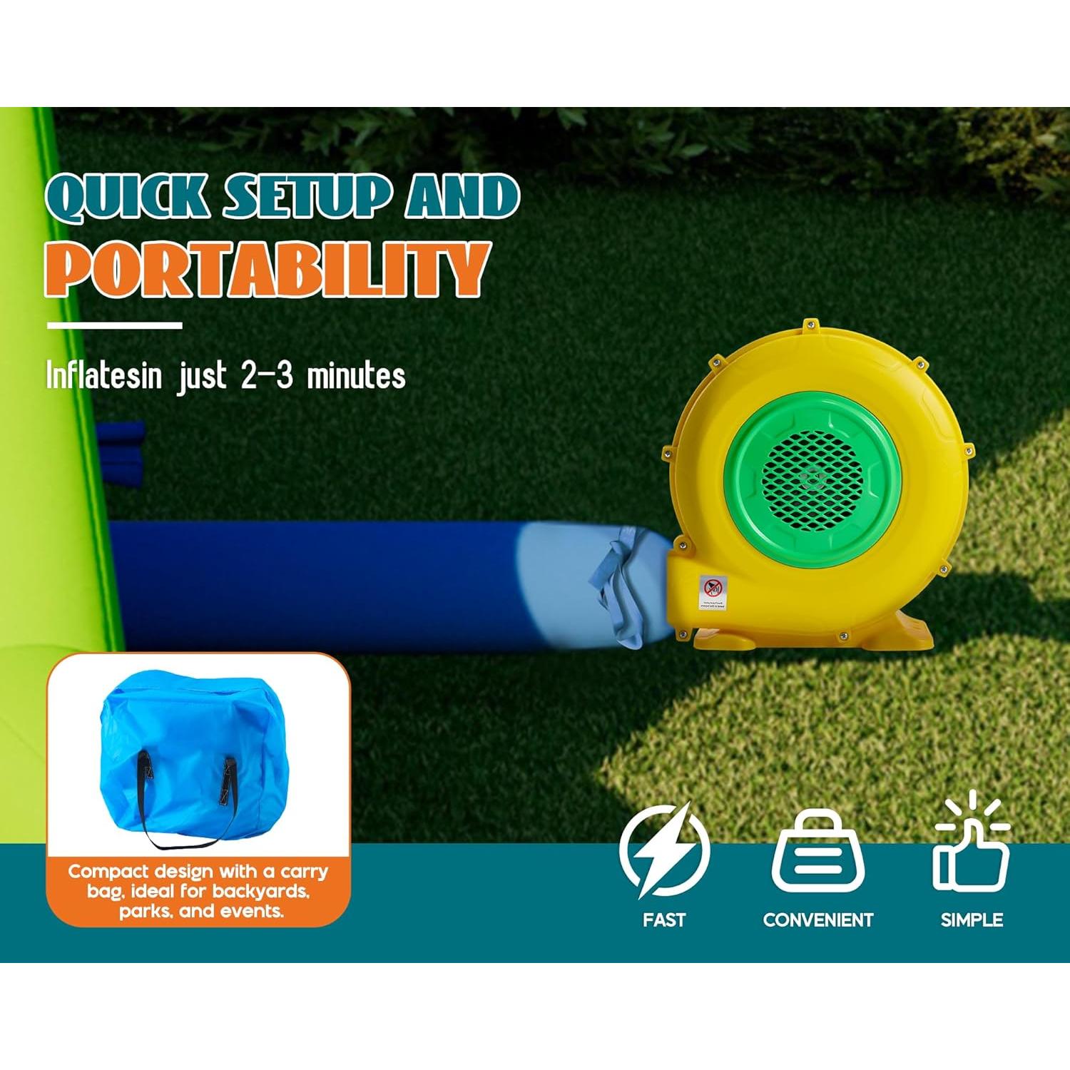 Castillo Inflable Albott SHT001 con Tobogán y Piscina 580x387x235 cm