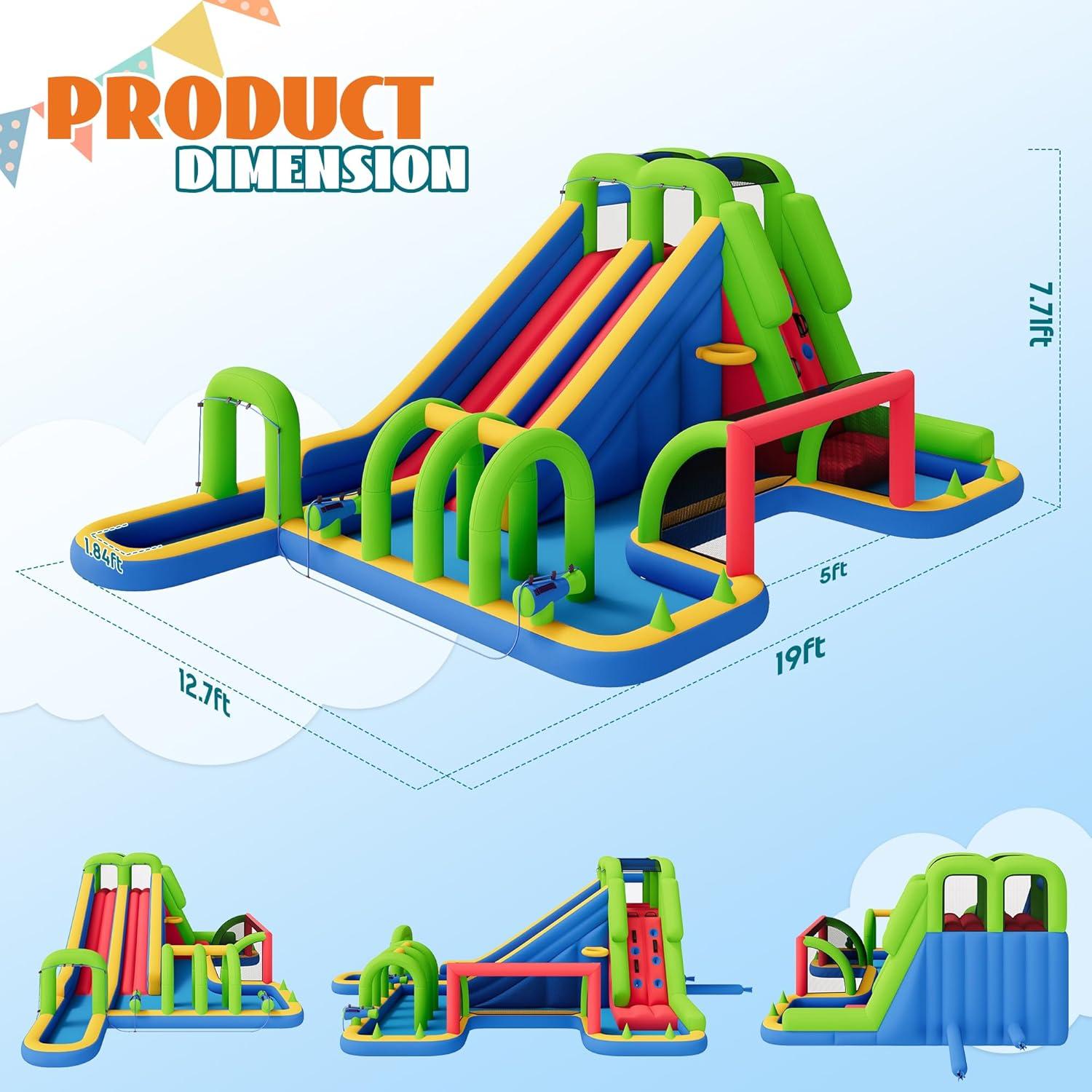 Castillo Inflable Albott SHT001 con Tobogán y Piscina 580x387x235 cm