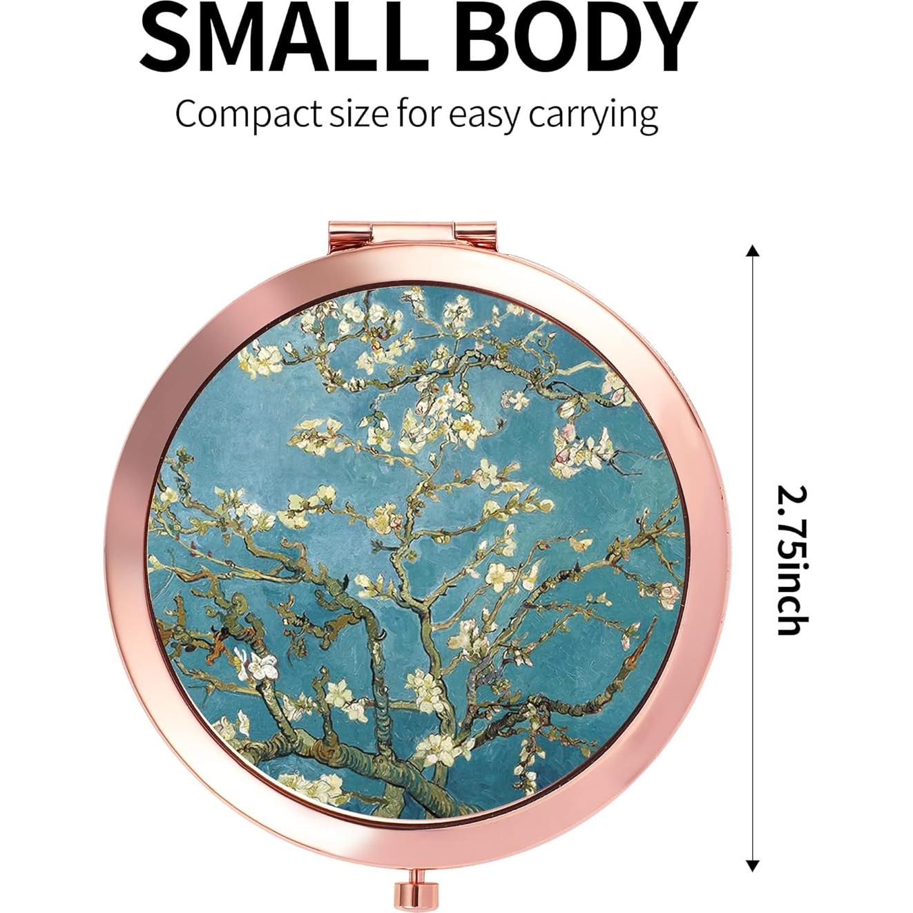 Espejo Compacto Dynippy Rosa Dorado Doble Cara 2x 1x 7cm