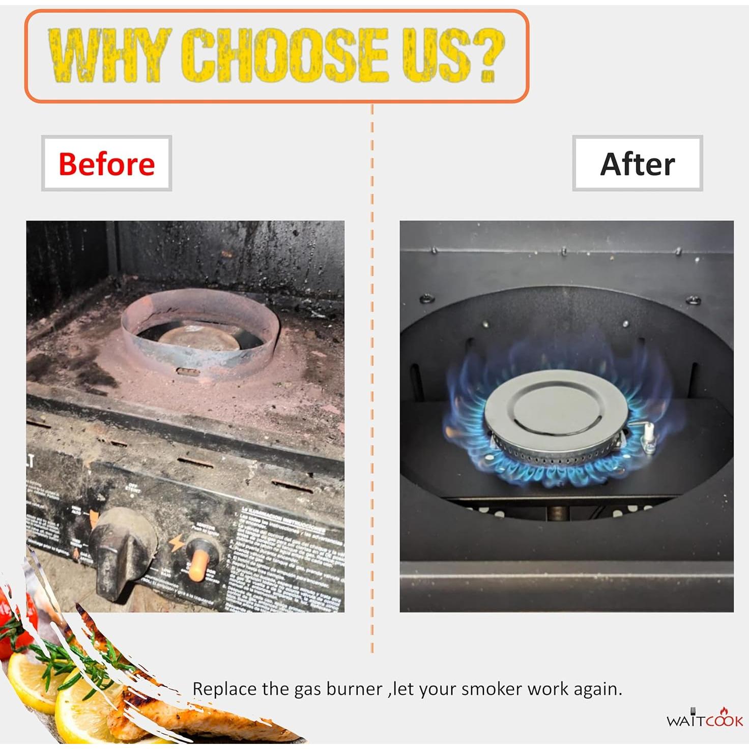 Quemador de Gas BISONCOOK para Ahumador Masterbuilt 30"