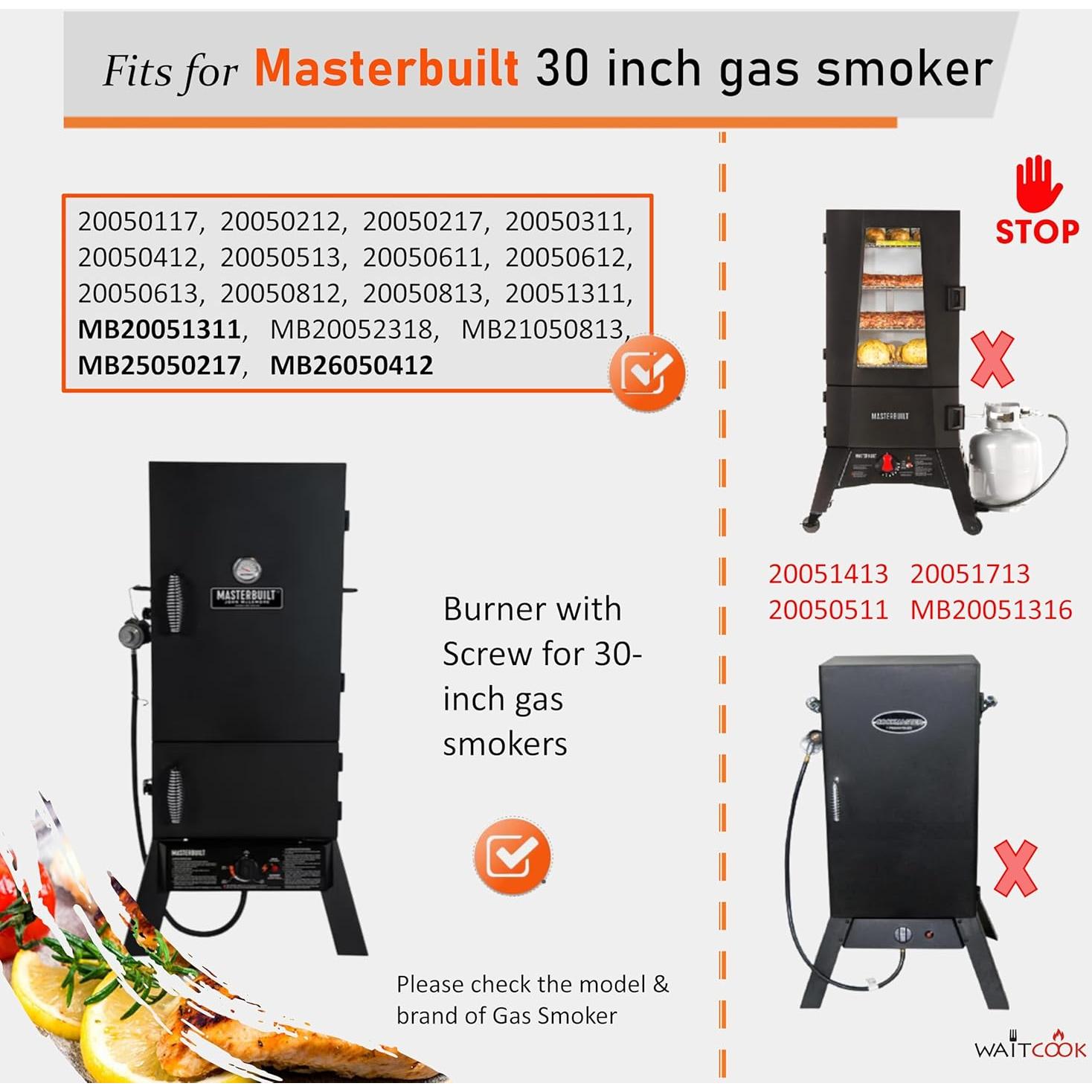 Quemador de Gas BISONCOOK para Ahumador Masterbuilt 30"