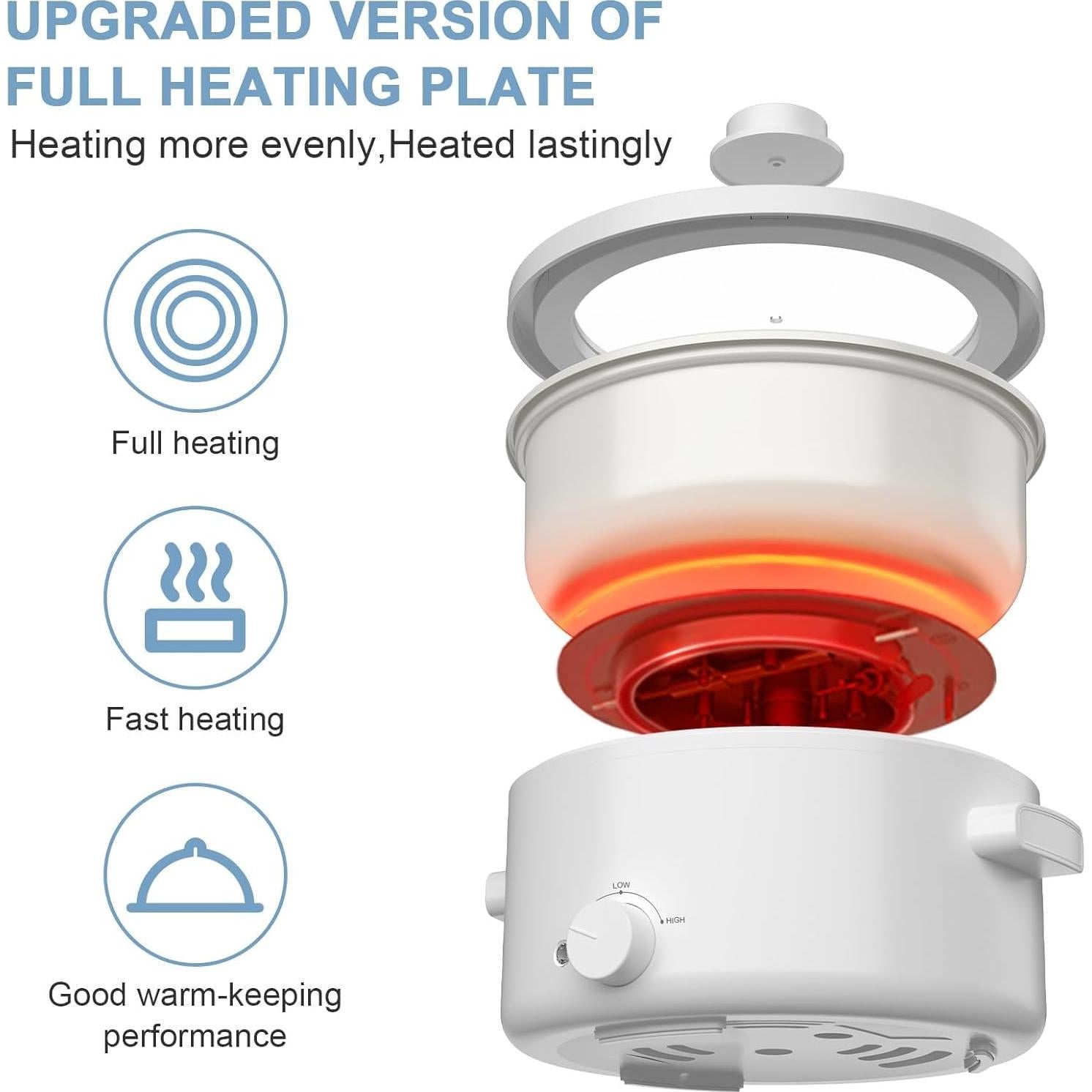 Olla Caliente Eléctrica Olayks 2L Cerámica Antiadherente