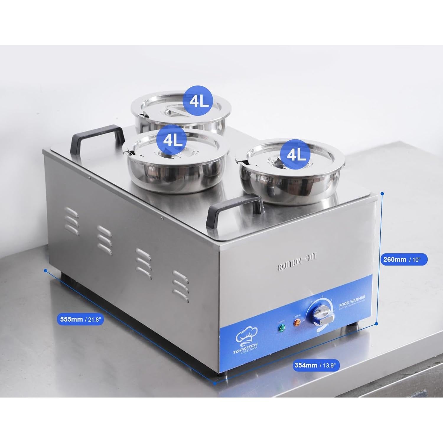 Calentador de Sopa Eléctrico TOPKITCH 12L 3 Cubos 30-85°C