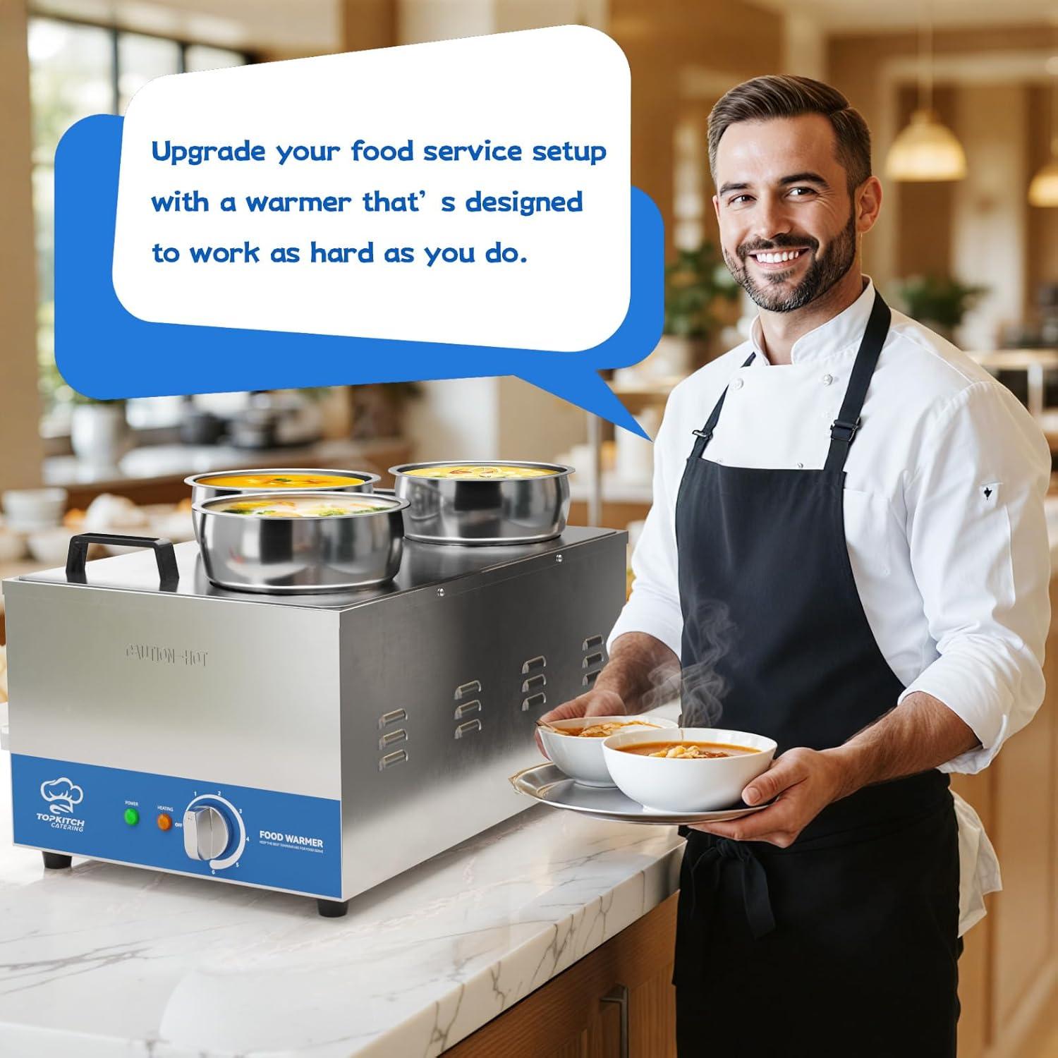 Calentador de Sopa Eléctrico TOPKITCH 12L 3 Cubos 30-85°C