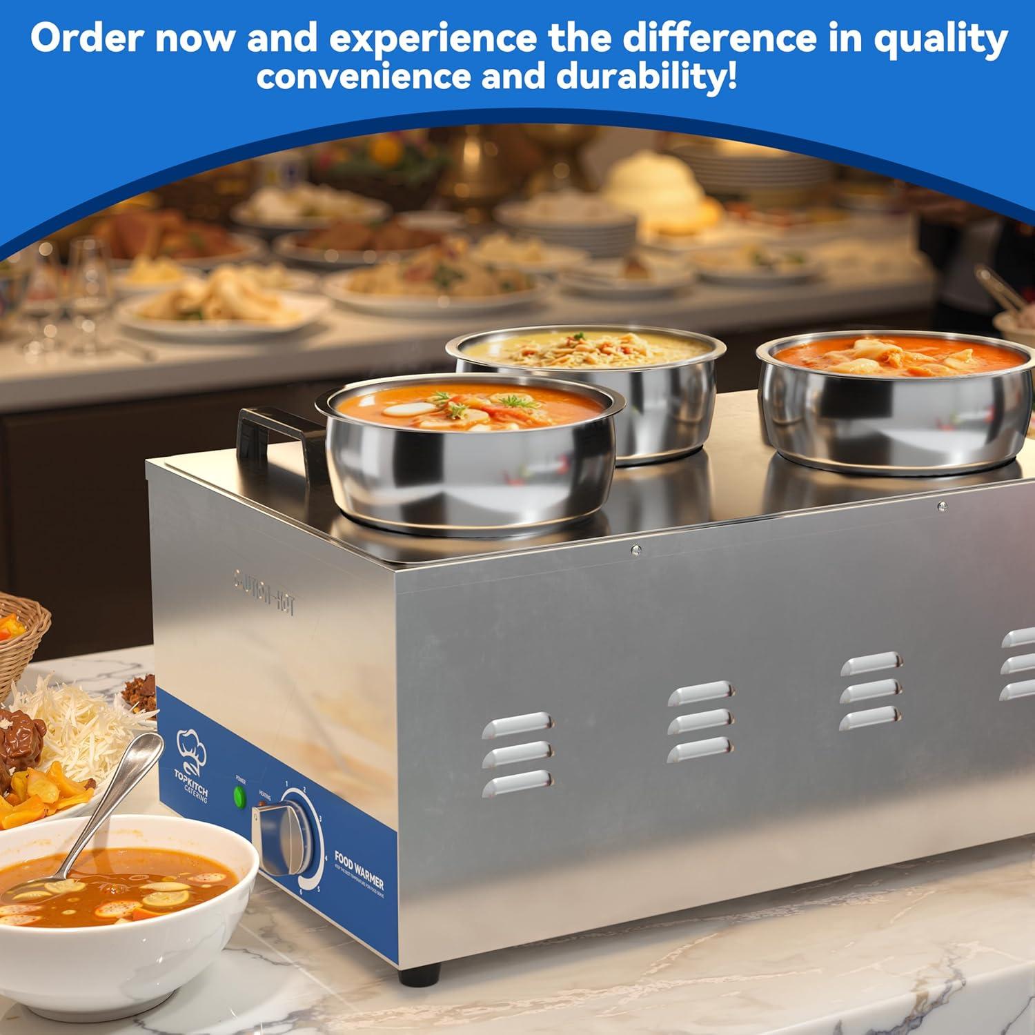 Calentador de Sopa Eléctrico TOPKITCH 12L 3 Cubos 30-85°C