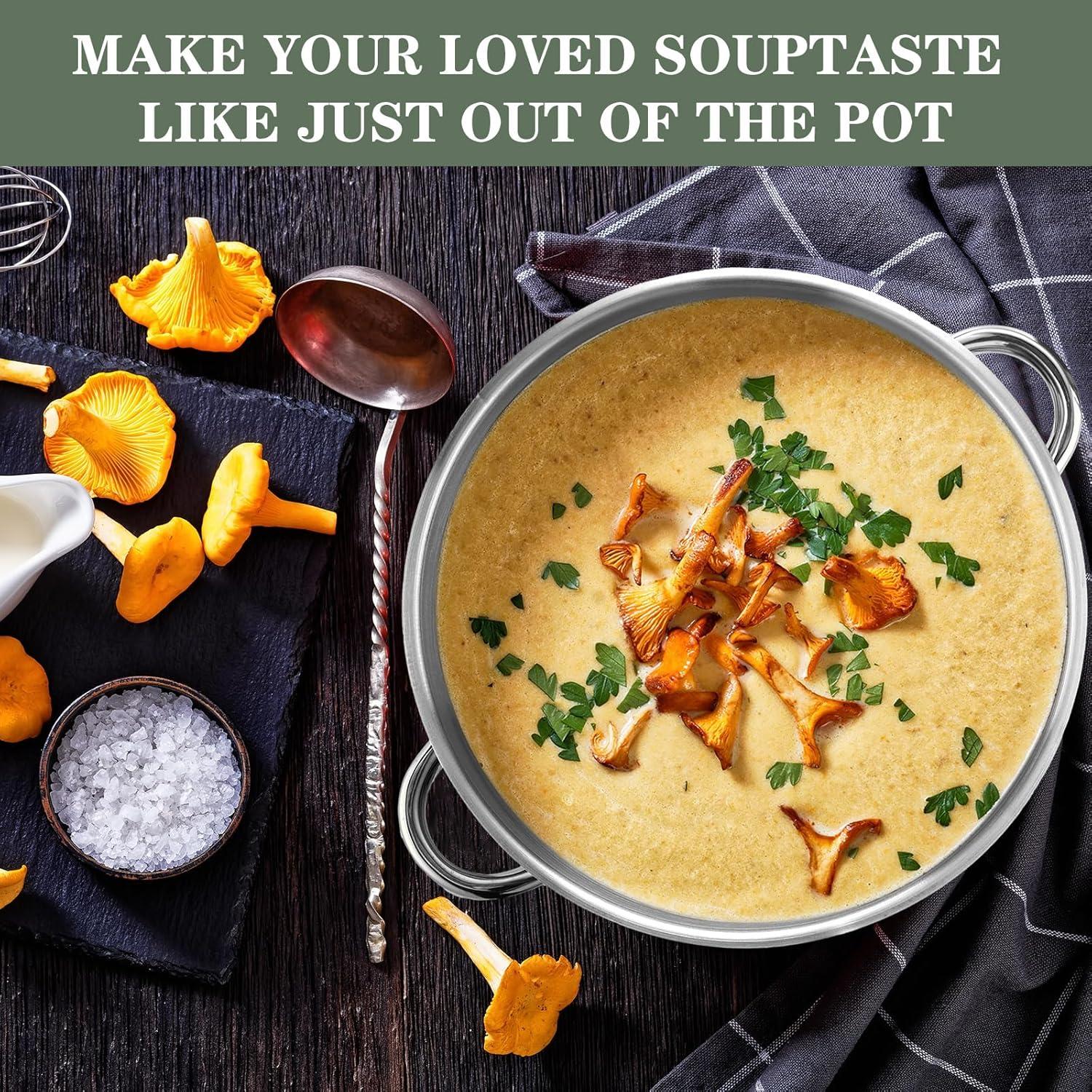 Paquete de 4 Chafer de Sopa 11 QT Acero Inoxidable Reallnaive