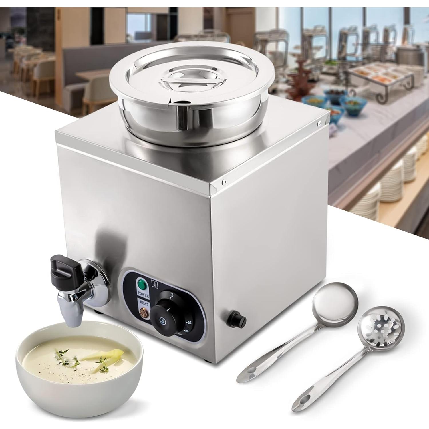 Calentador de sopa comercial Aongslank 300W 4L acero inoxidable