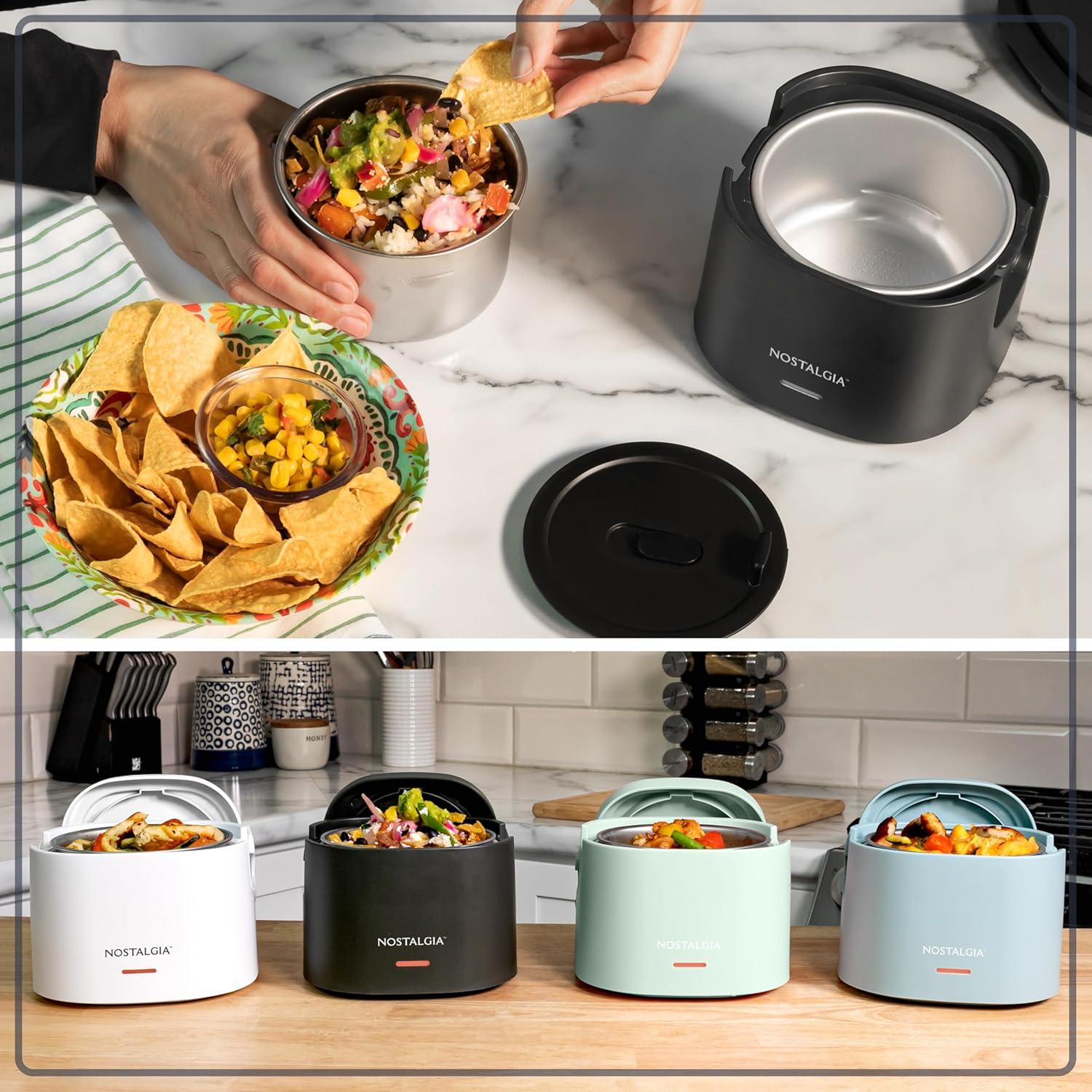 Caja de Almuerzo Eléctrica Nostalgia 2.5 Tazas Negra