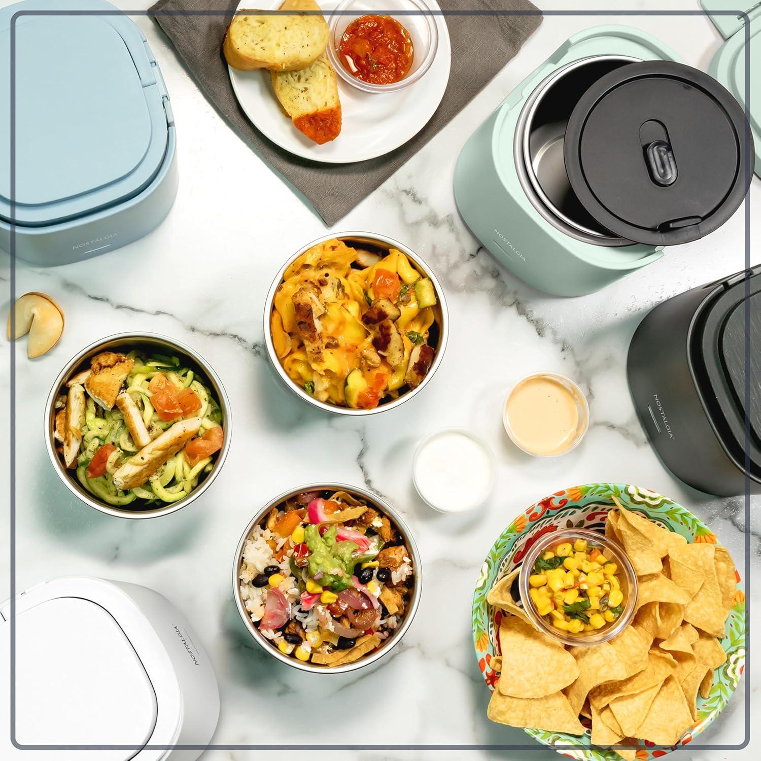 Caja de Almuerzo Eléctrica Nostalgia 2.5 Tazas Negra