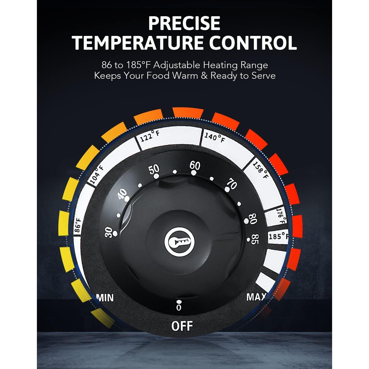 Calentador de Comida Eléctrico Wilprep 3 Bandejas 1200W Bain Marie