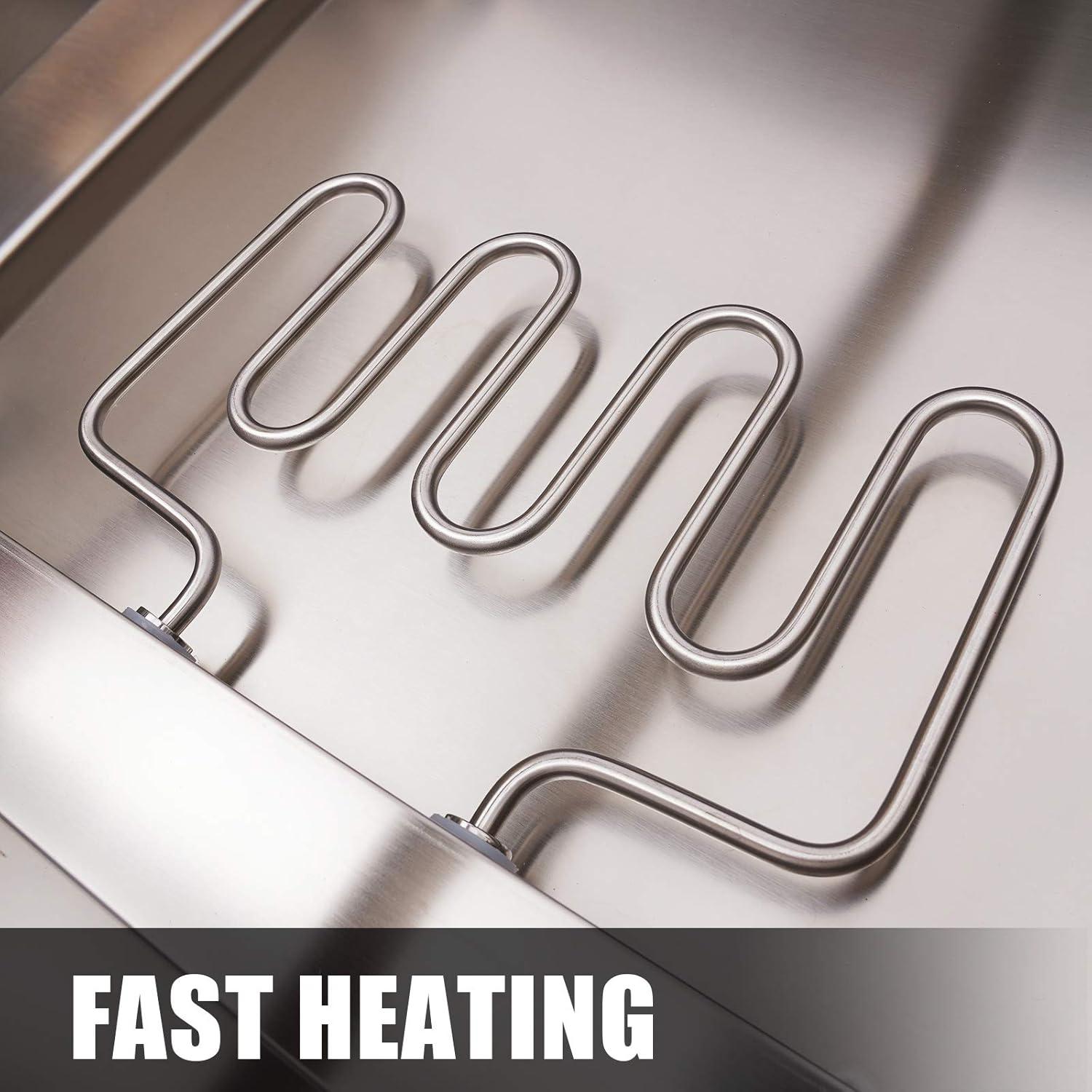 Calentador de Comida Bain Marie 6 Panes Acero Inoxidable 850W