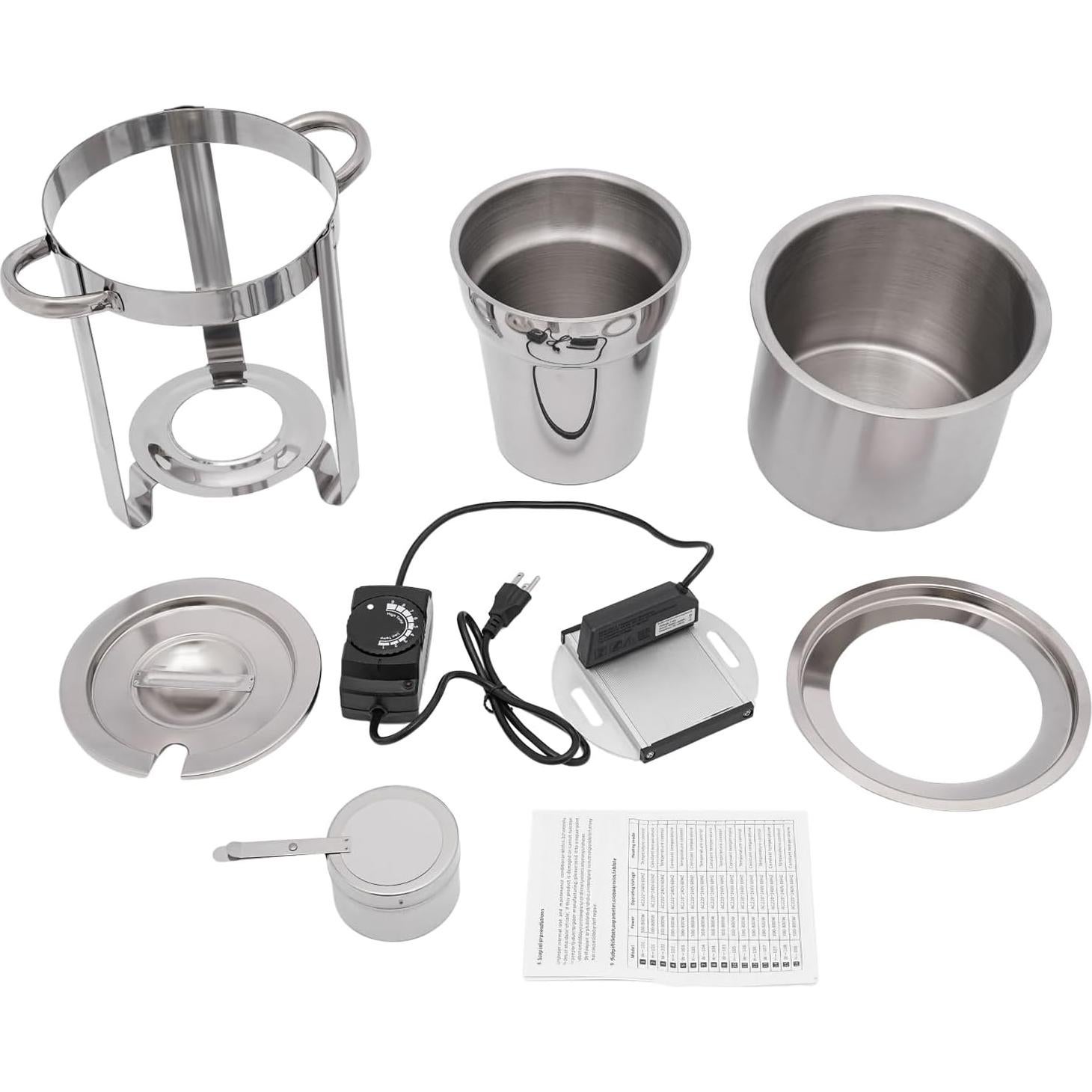 Chafer de Sopa Eléctrico Unnsiapit 4L Acero Inoxidable