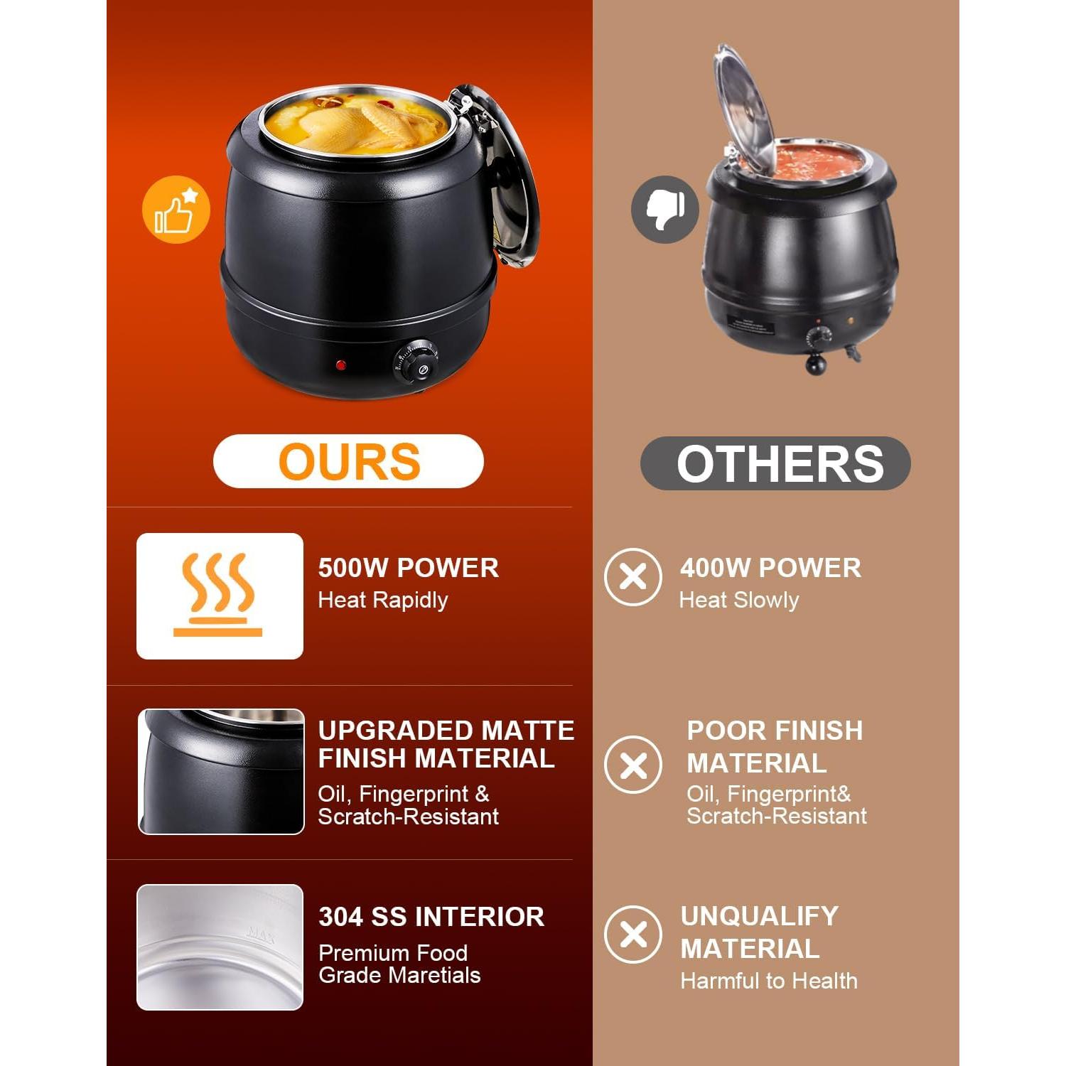 Calentador de sopa eléctrico JIVGDN 500W 40.2L acero inoxidable