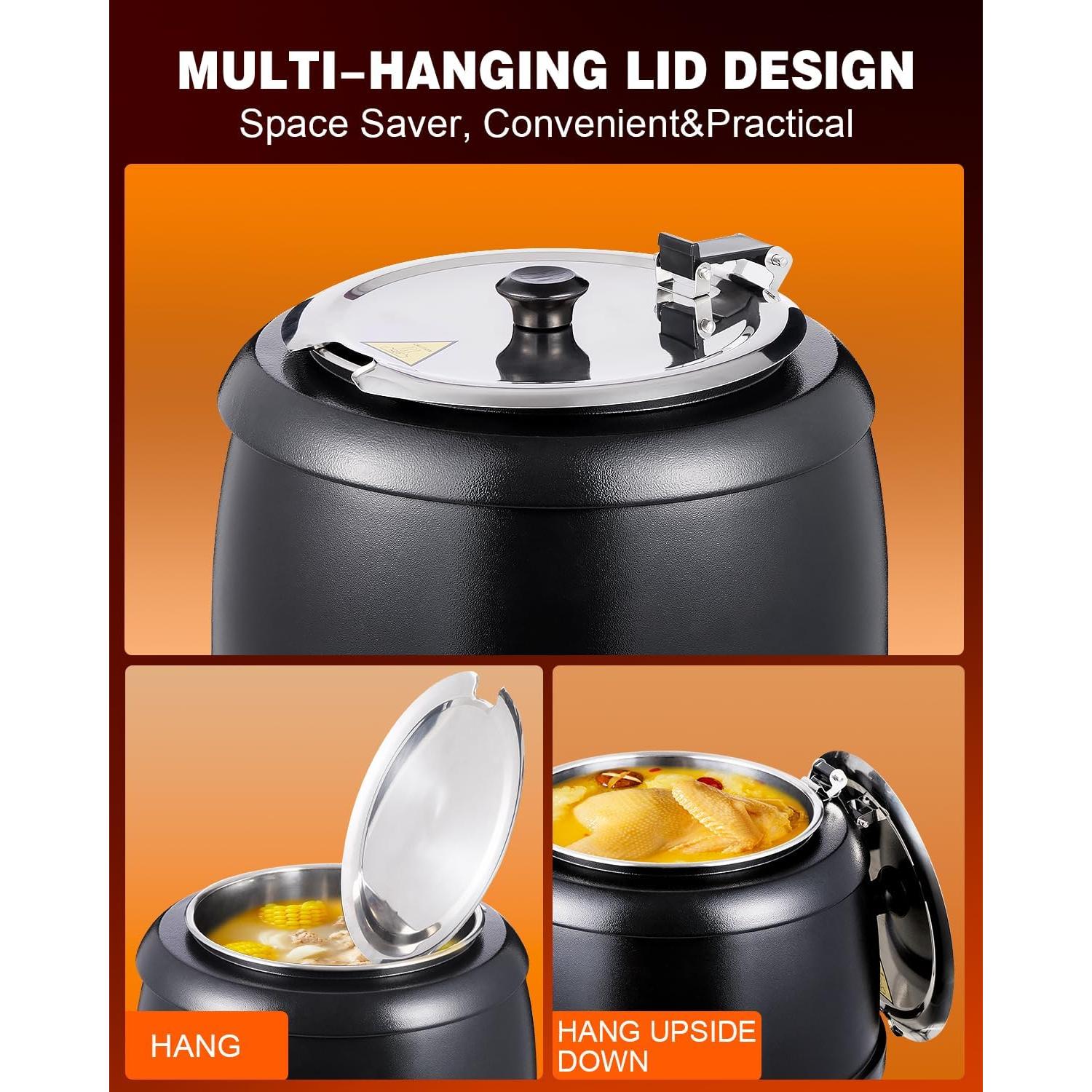 Calentador de sopa eléctrico JIVGDN 500W 40.2L acero inoxidable