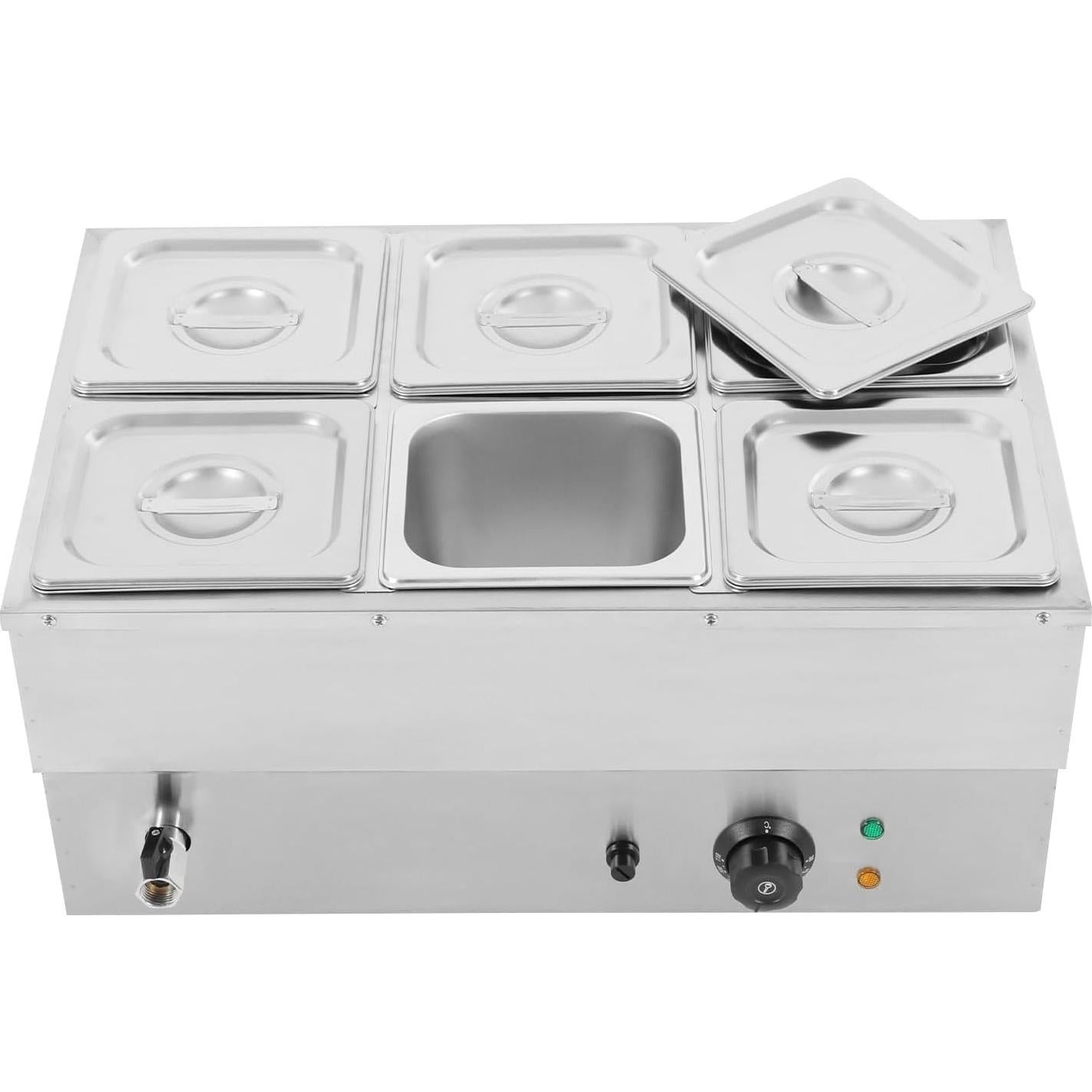Calentador de Comida Eléctrico AGULIUM 1500W 6 Sartenes 2.2L