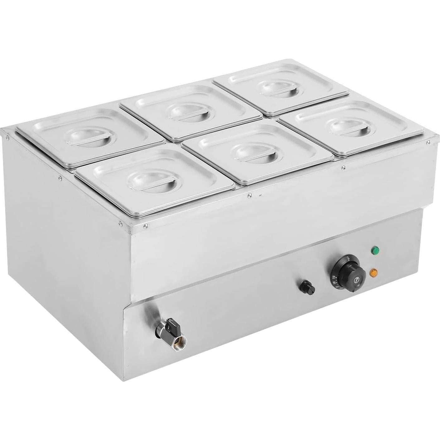 Calentador de Comida Eléctrico AGULIUM 1500W 6 Sartenes 2.2L