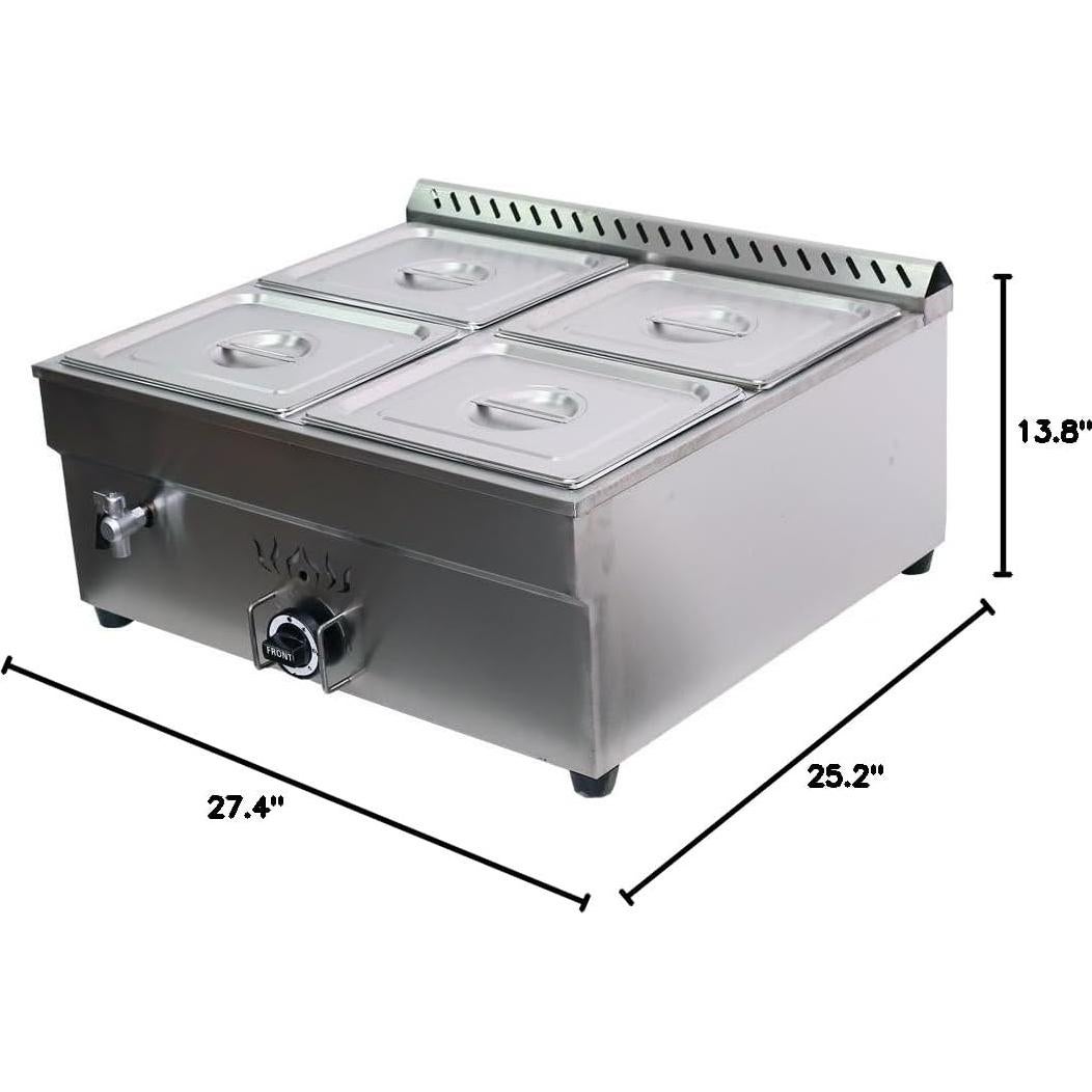 Calentador de Sopa Gas Propano INTSUPERMAI 4 Bandejas 110V