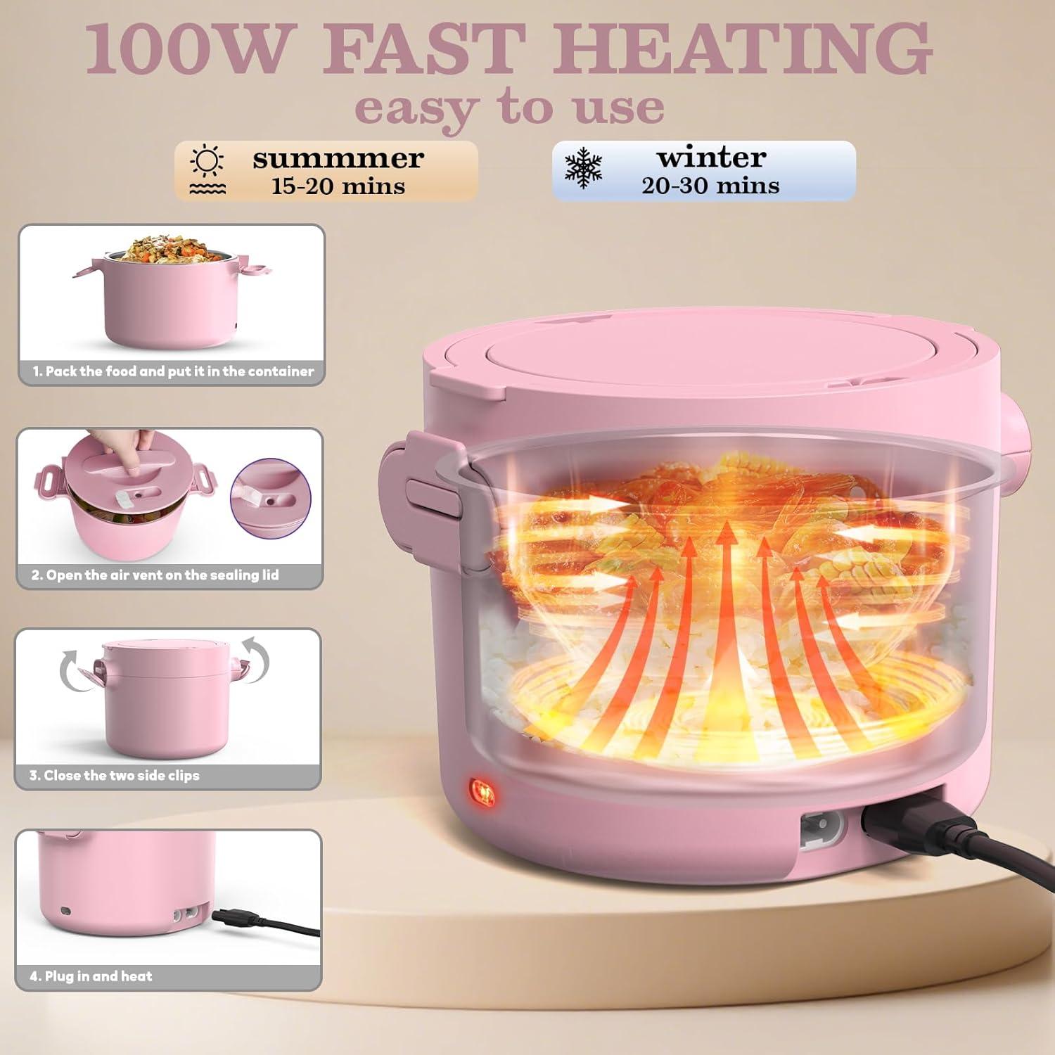 Caja de Almuerzo Eléctrica CDBEEE 33oz Acero Inoxidable 100W