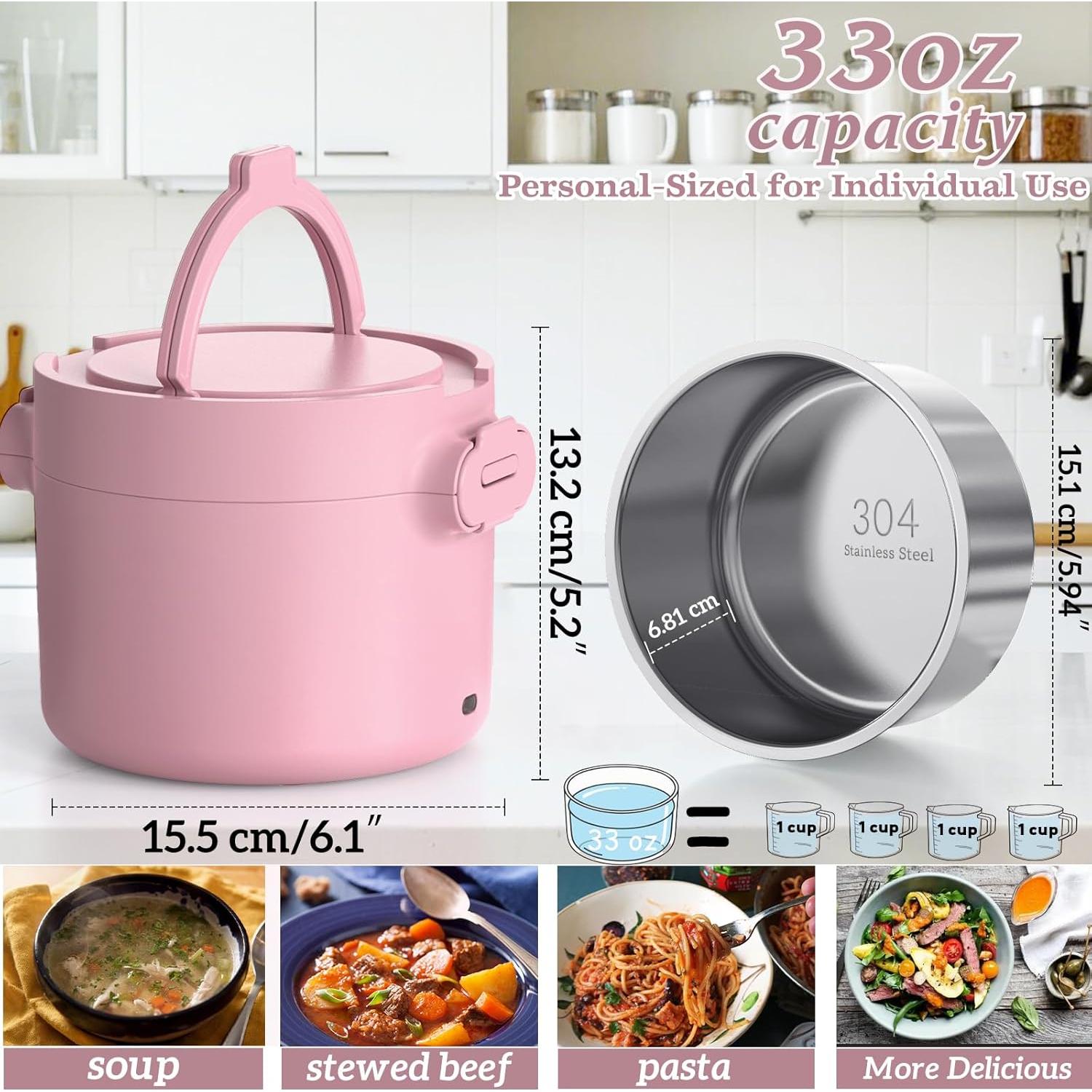 Caja de Almuerzo Eléctrica CDBEEE 33oz Acero Inoxidable 100W