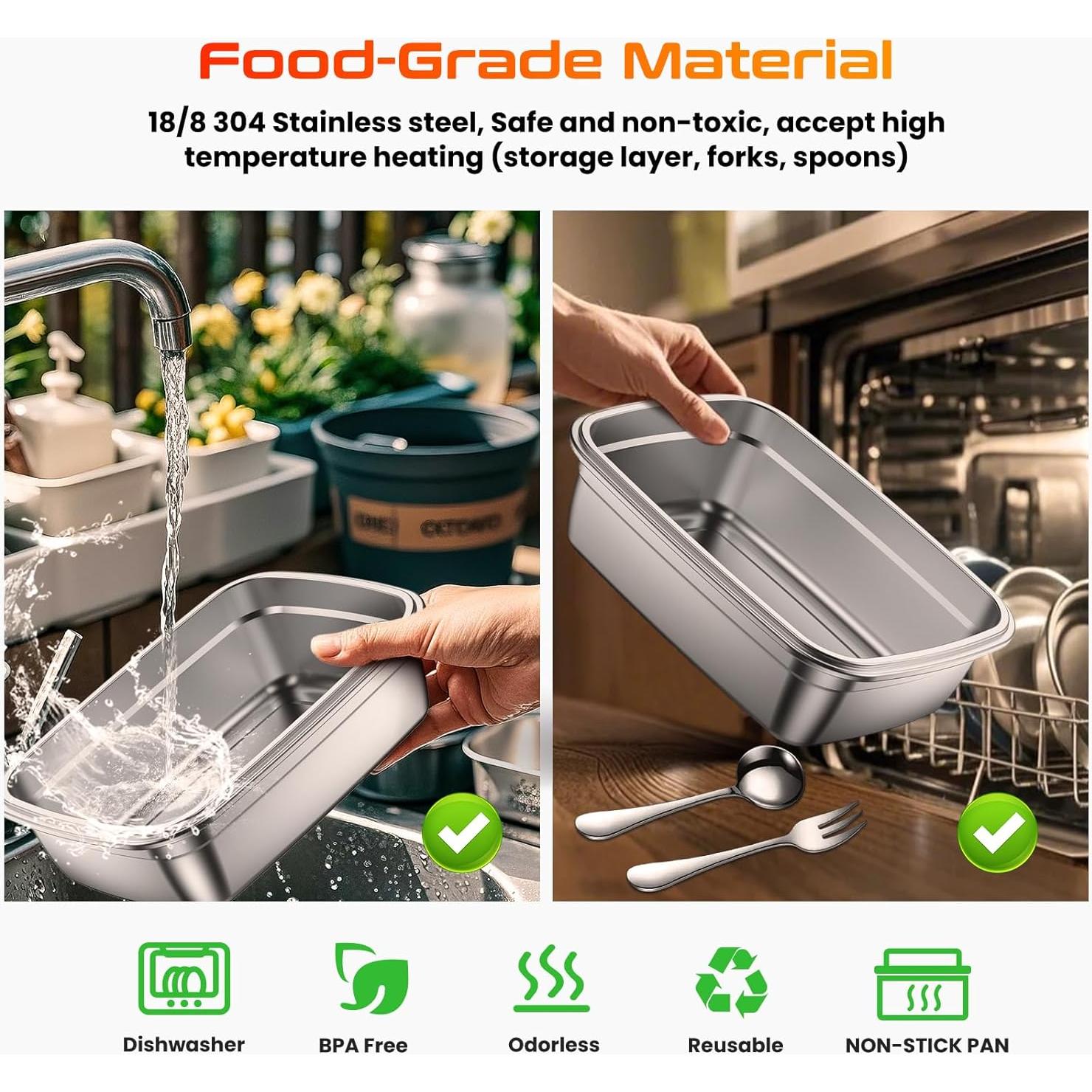 Caja de Almuerzo Eléctrica Downoop 1L Recargable Blanca