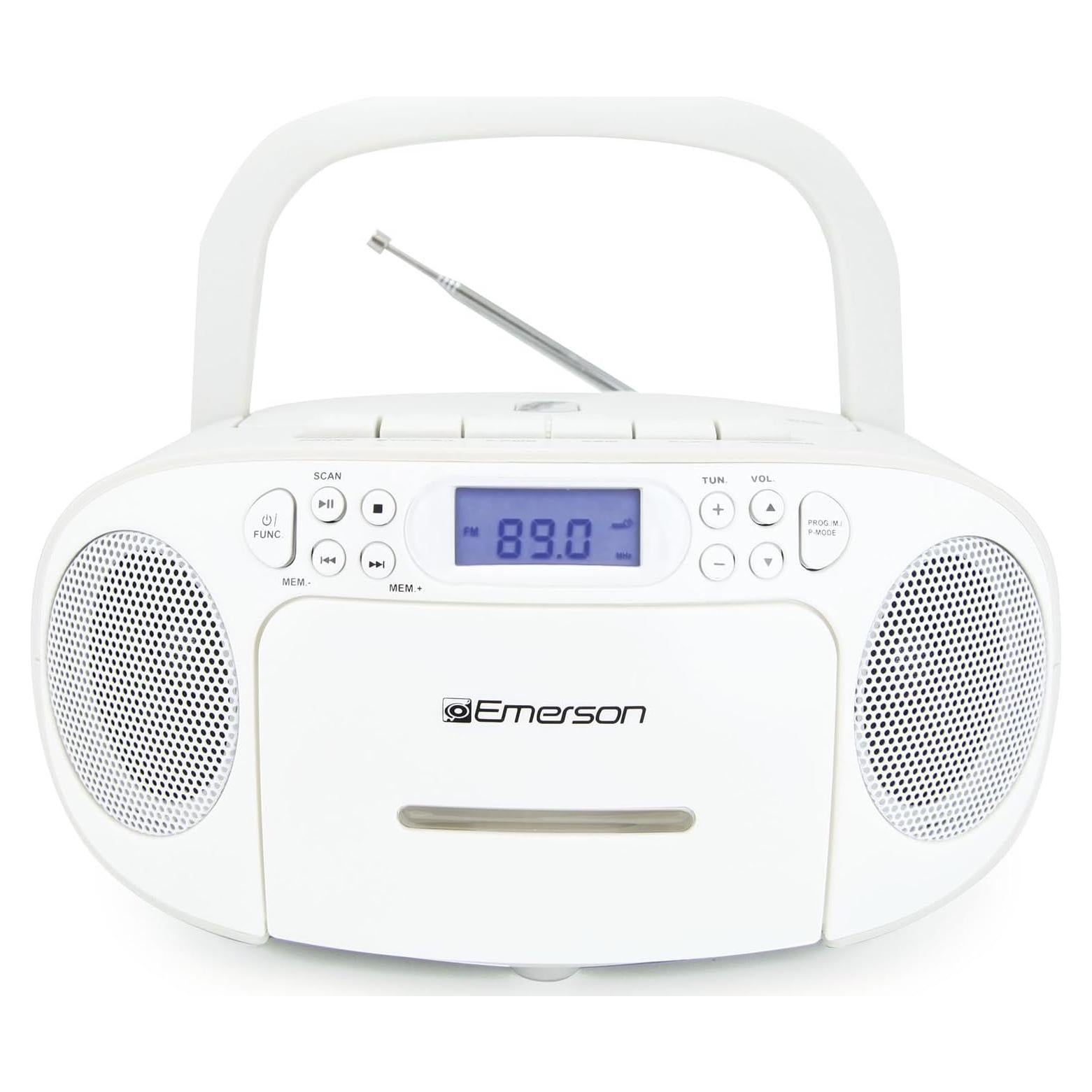 Reproductor de CD y Casete Portátil Emerson EPB-3003 Blanco
