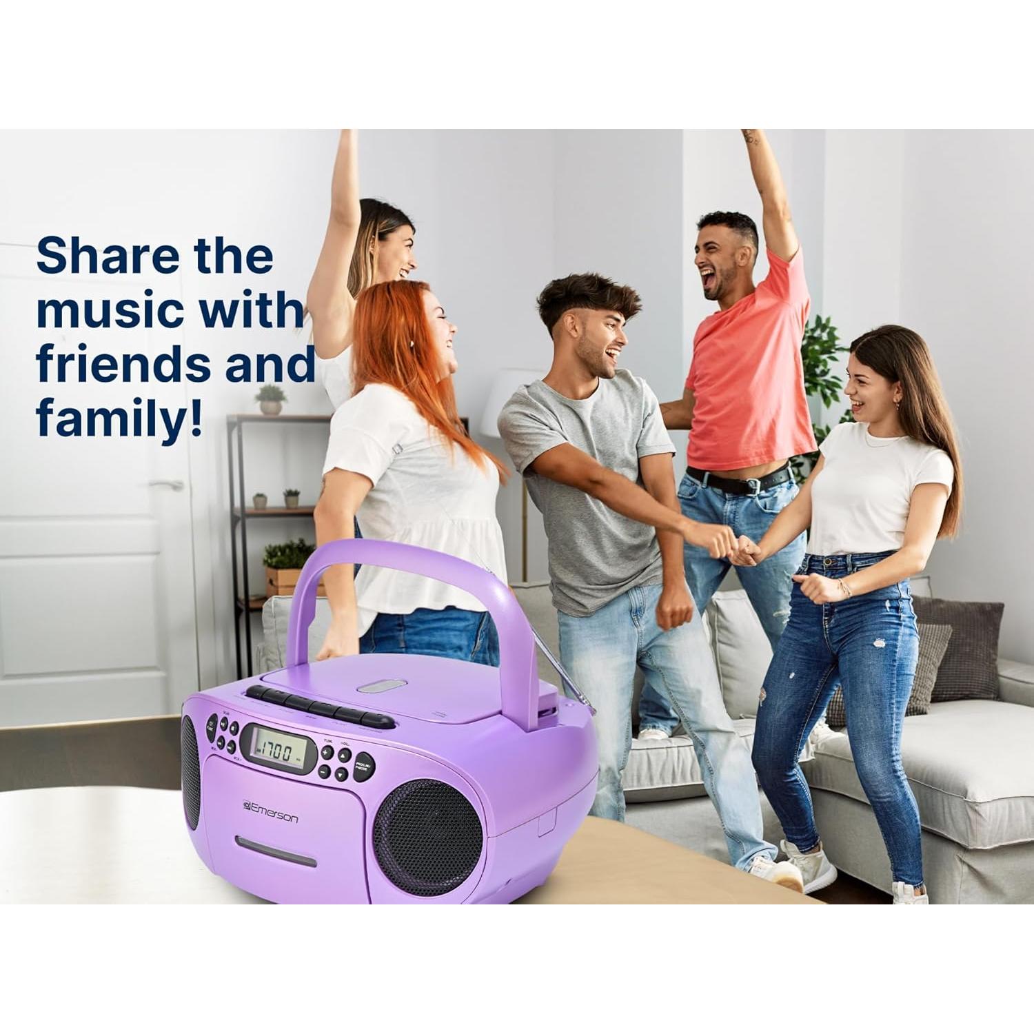 Reproductor de CD y Casete Portátil Emerson EPB-3003 Blanco