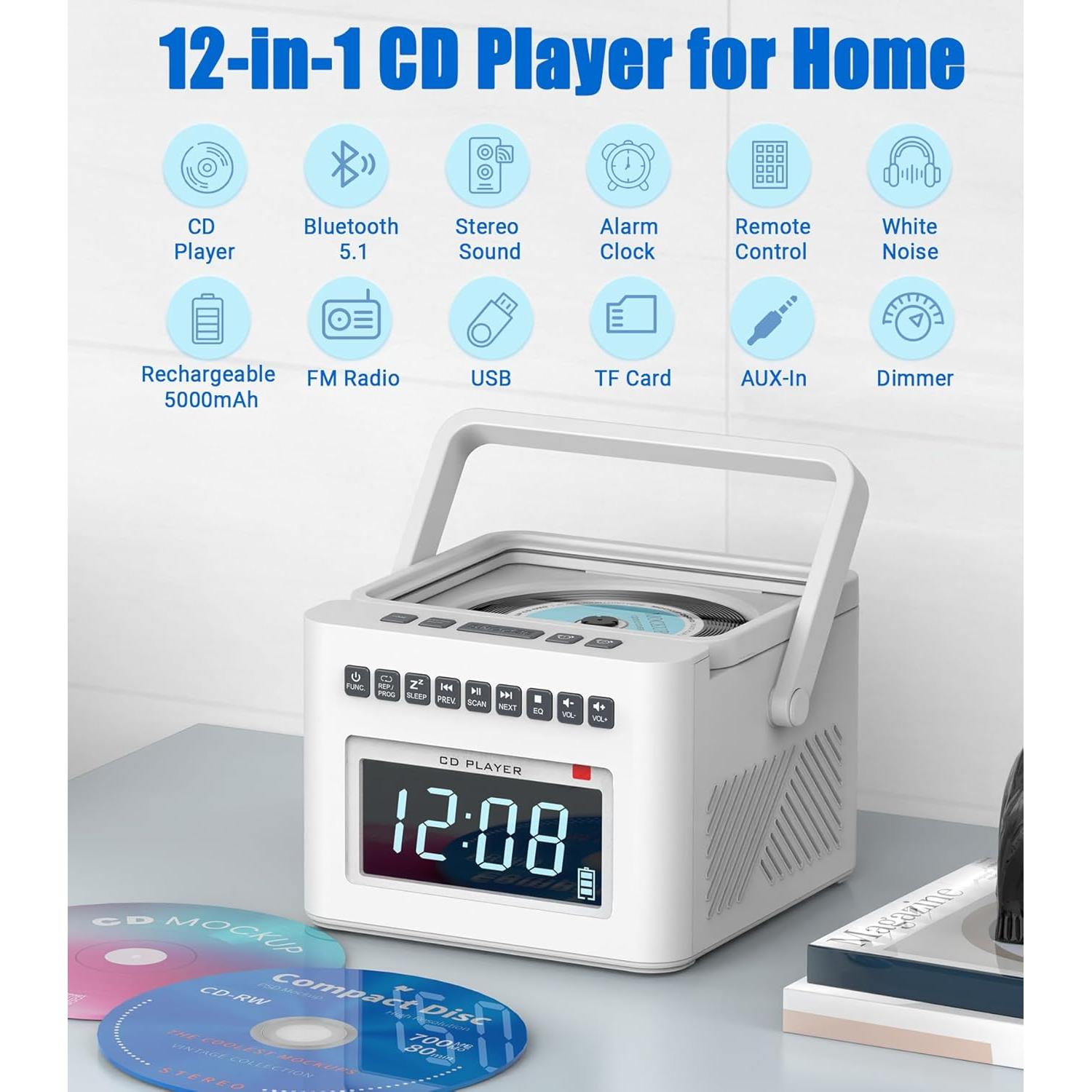 Reproductor de CD Reloj Despertador Greadio GB-W17 Bluetooth