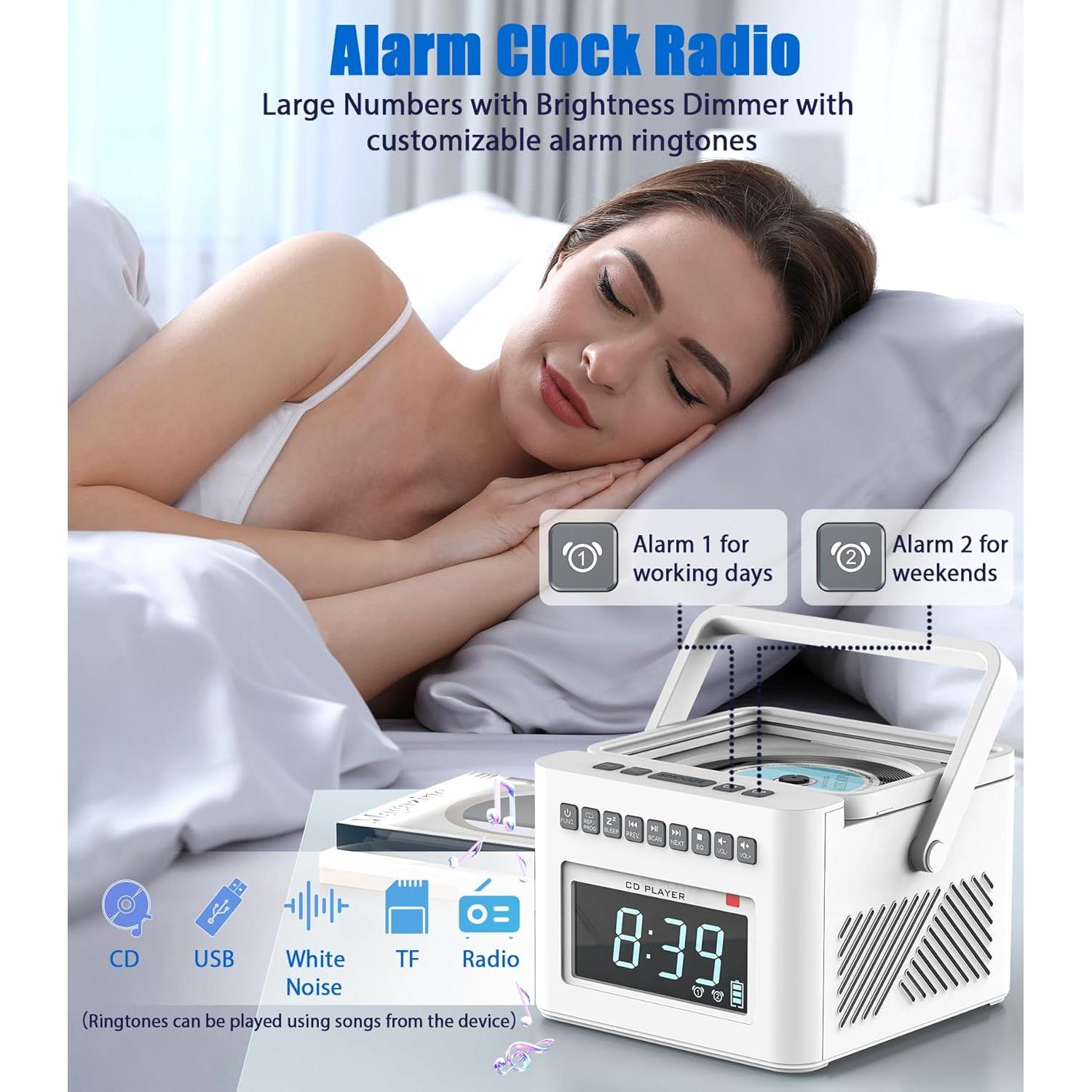 Reproductor de CD Reloj Despertador Greadio GB-W17 Bluetooth