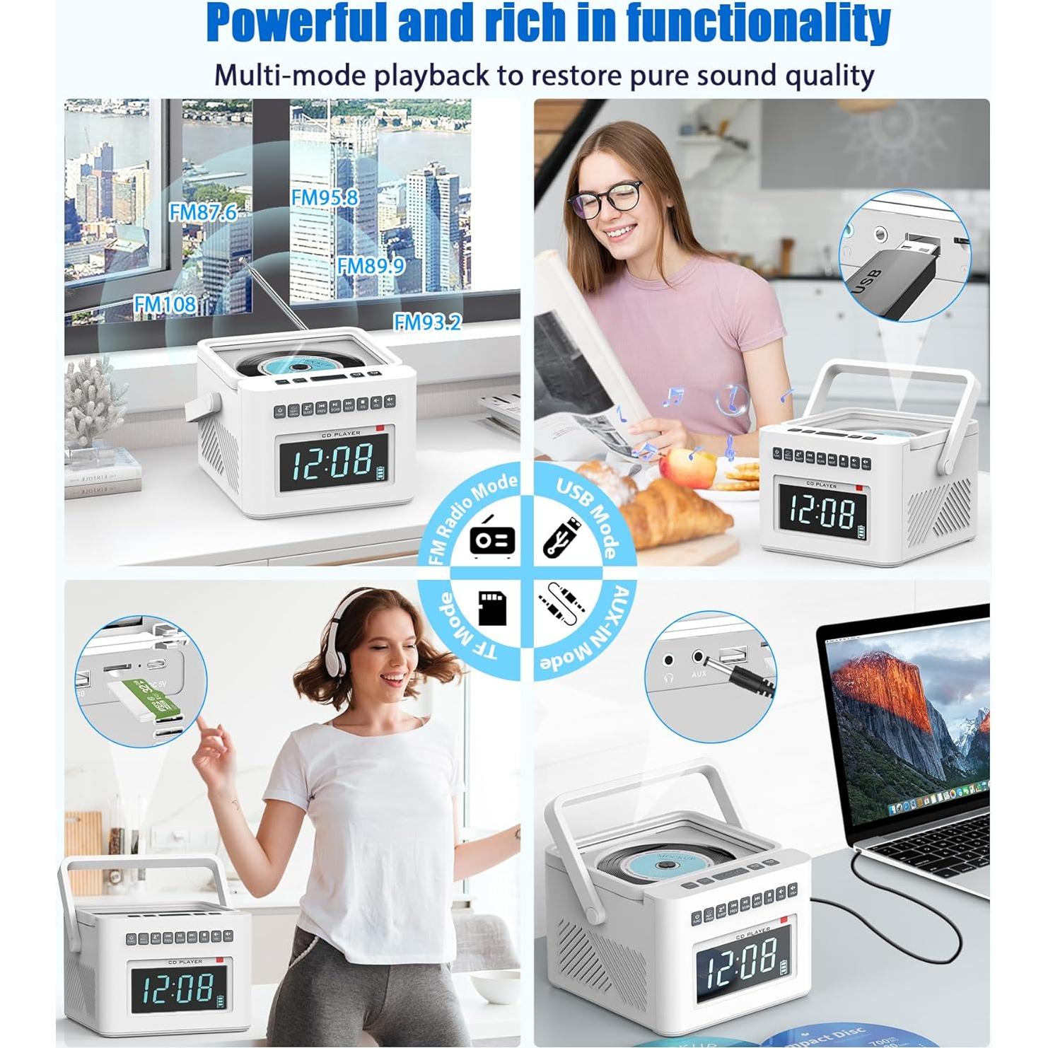 Reproductor de CD Reloj Despertador Greadio GB-W17 Bluetooth