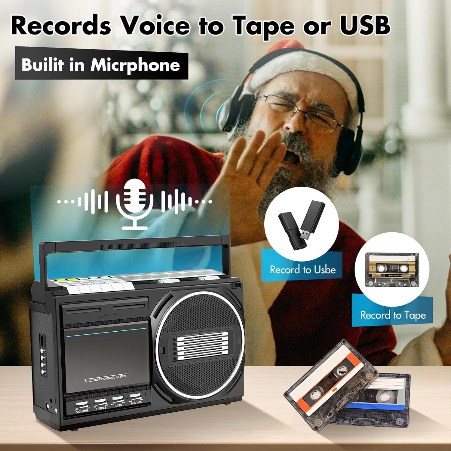 Reproductor de Cassettes Bluetooth Kuephom T1USB - Boombox Retro