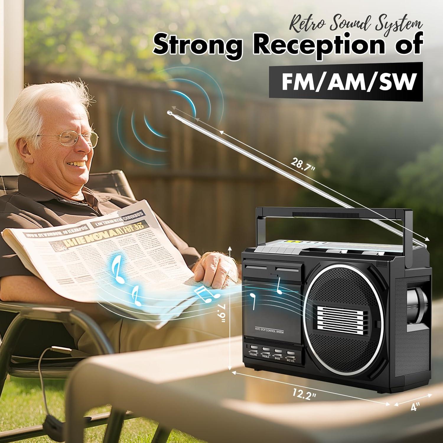 Reproductor de Cassettes Bluetooth Kuephom T1USB - Boombox Retro