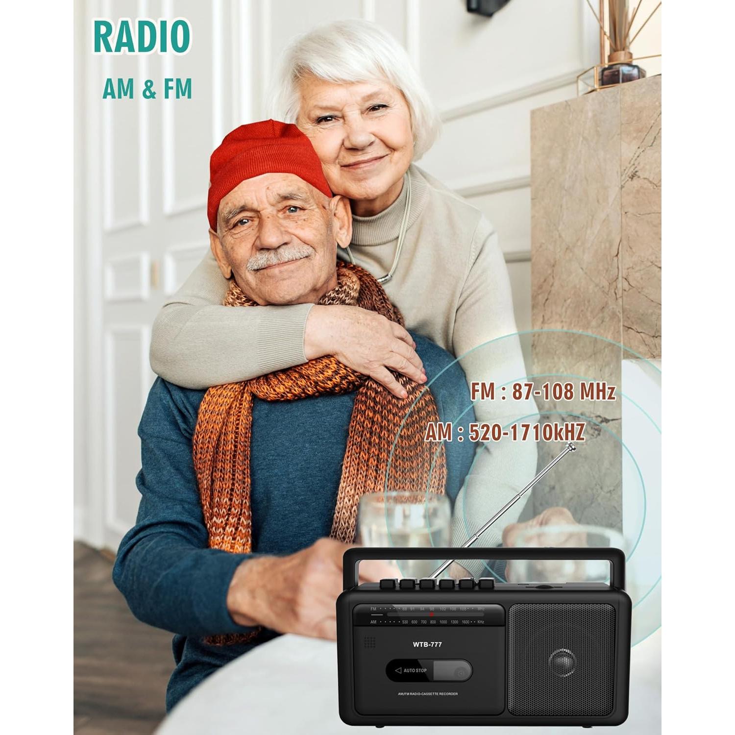 Reproductor de Casete Portátil Boombox WIITHINK Bluetooth USB