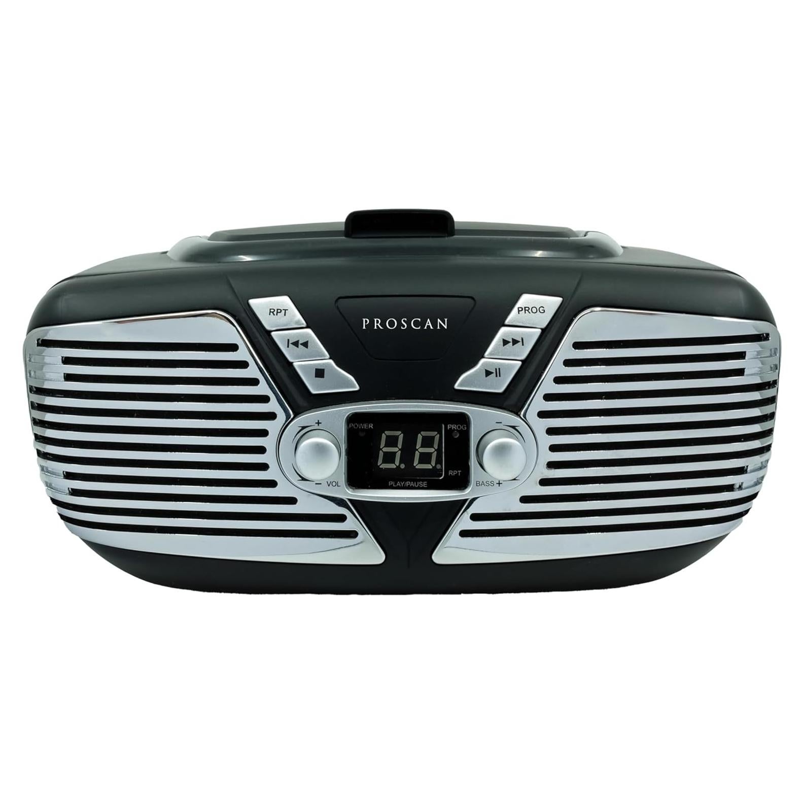 Boombox portátil SYLVANIA SRCD211 Negro con reproductor de CD