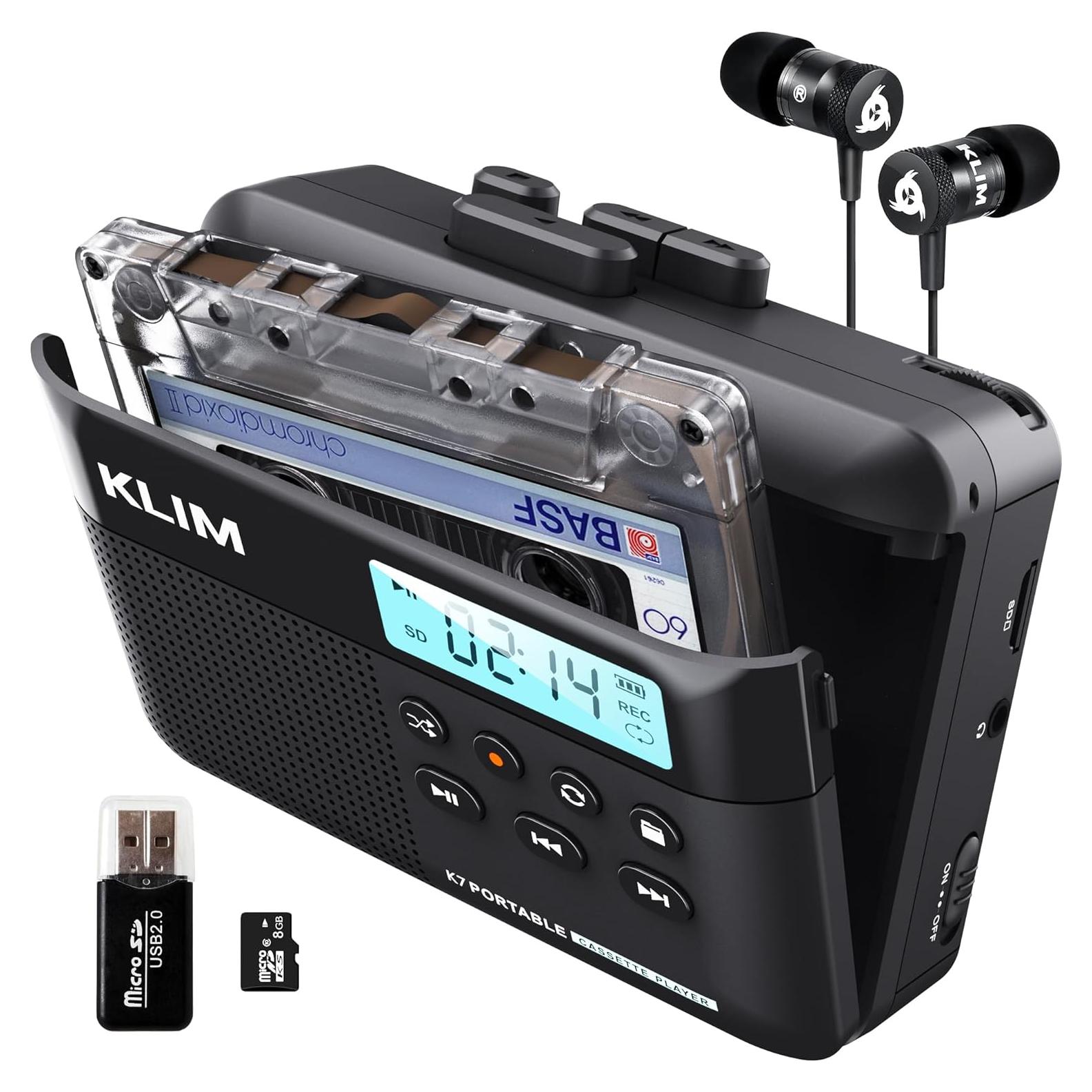 Reproductor de Cinta KLIM K7 con Convertidor a MP3 y Batería