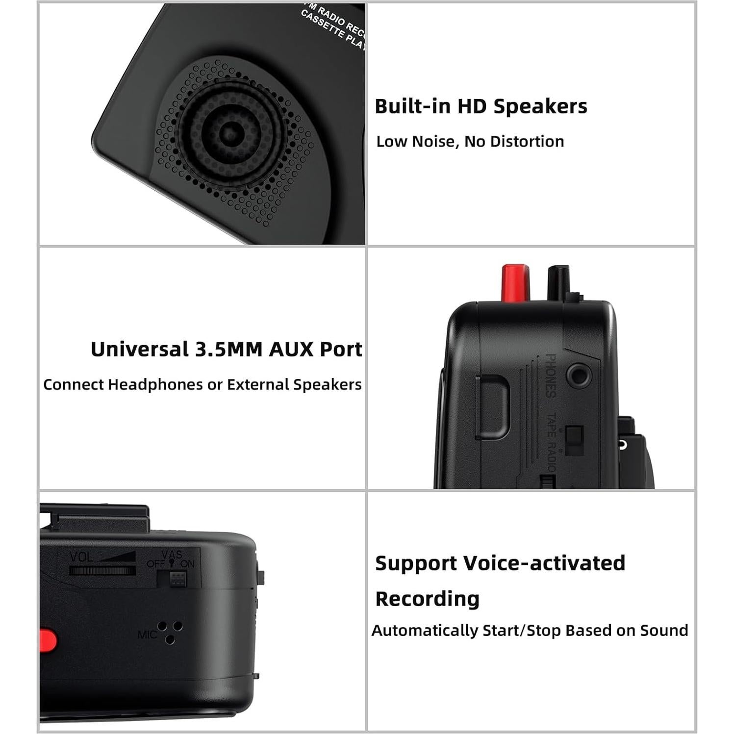 Reproductor de Cinta Cassette Mersoco T201 - AM/FM, Grabador