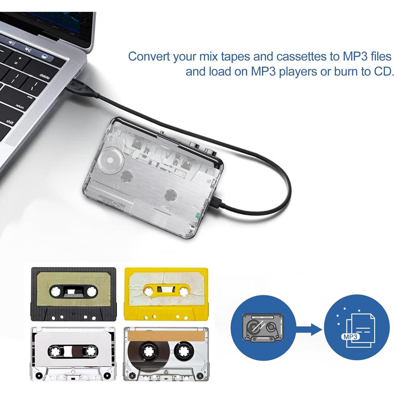 Reproductor de Cassettes Docooler con Conversión a MP3 y Auriculares