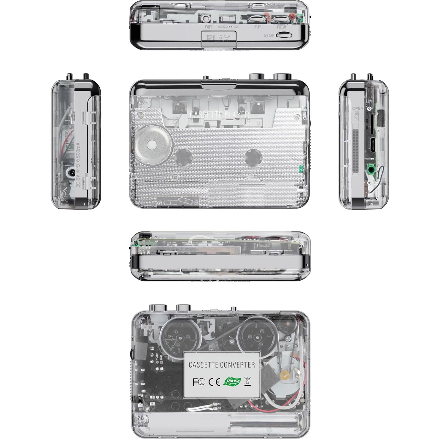 Reproductor de Cassettes Docooler con Conversión a MP3 y Auriculares
