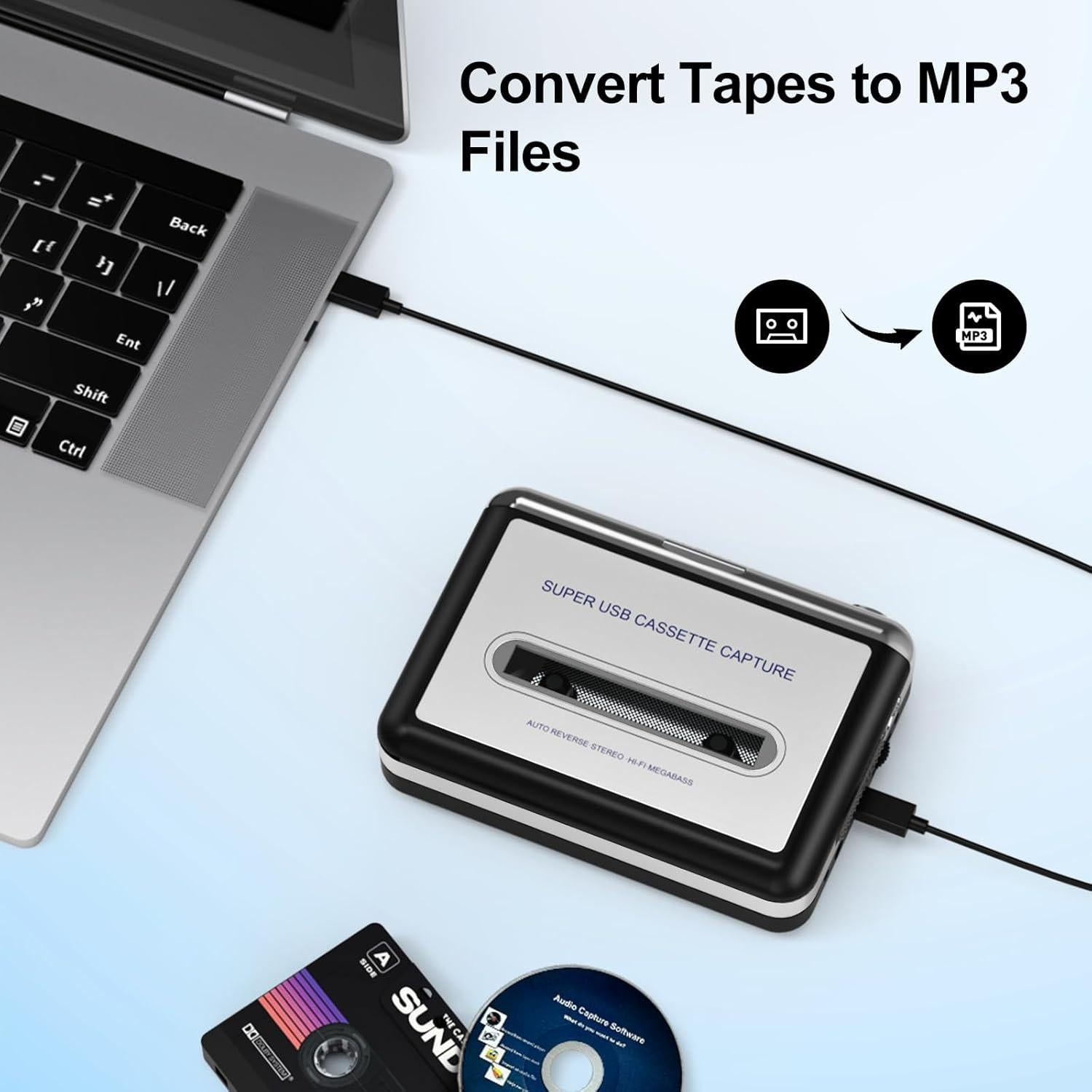 Reproductor de Cinta Mersoco BR602, Convierte a MP3, Portátil