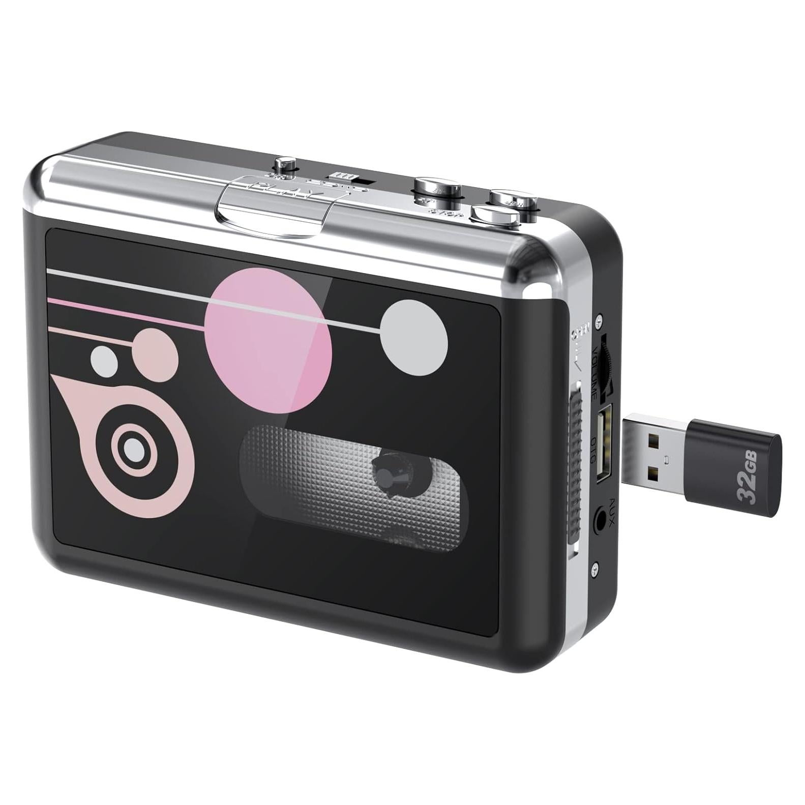 Reproductor de Cassettes Portátil Mersoco USB a MP3