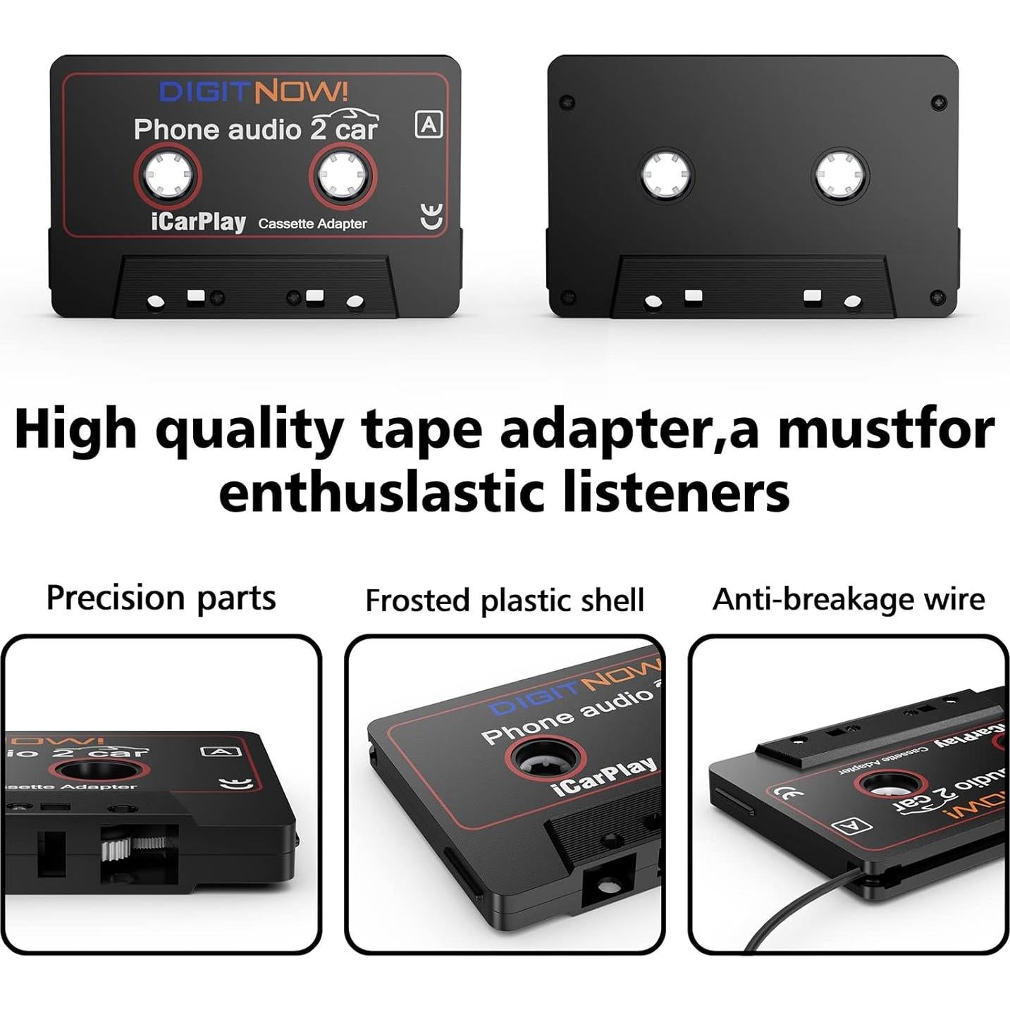 Adaptador de Cassette a Aux DIGITNOW 1.1m para Coche