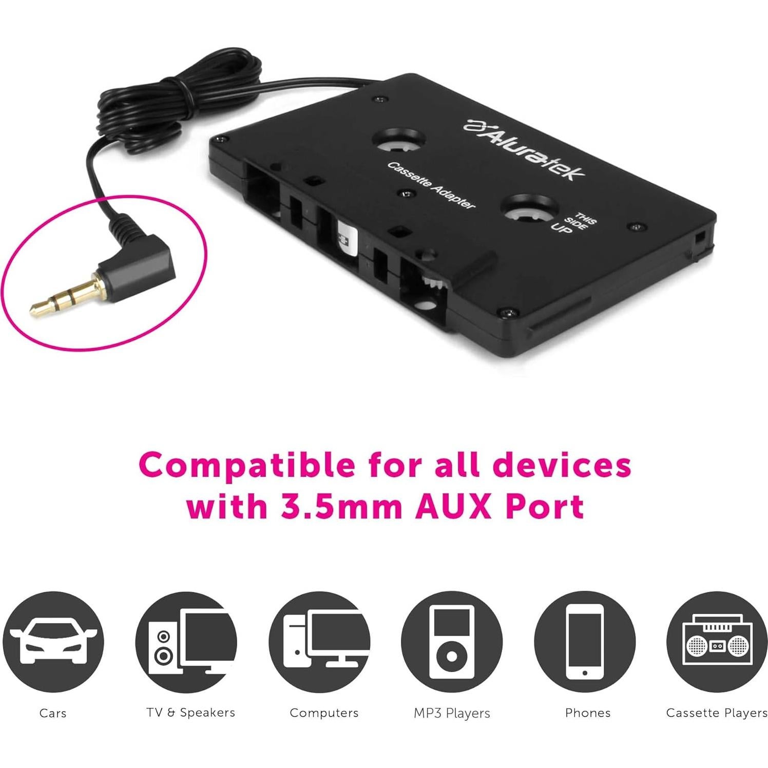 Receptor de Cinta de Audio Aluratek ACTA01F 3.5mm Universal