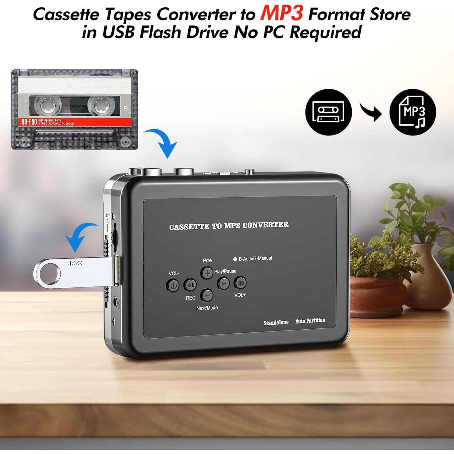 Reproductor de Cinta de Casete Mersoco BR608 USB a MP3