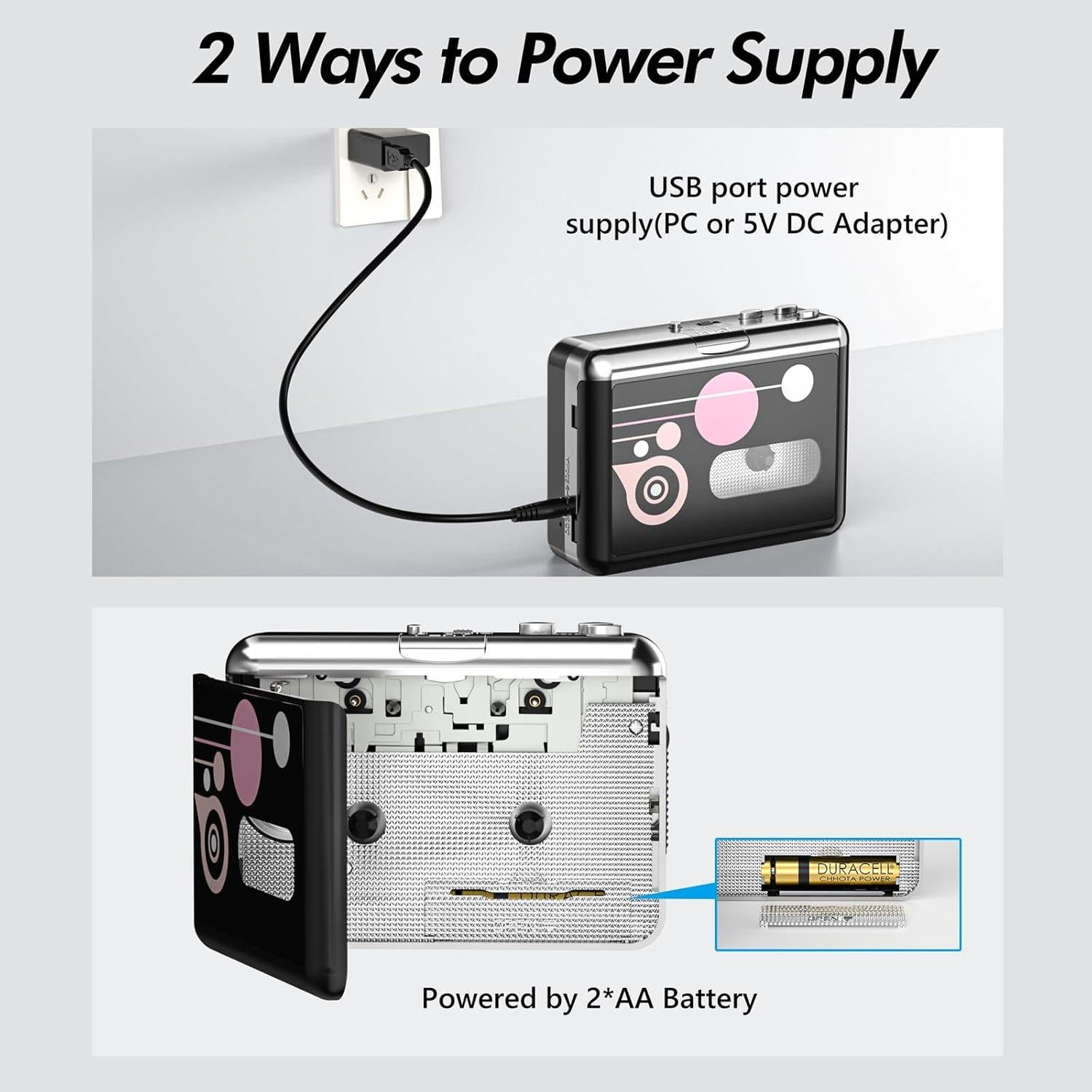 Reproductor de Cinta de Casete Mersoco BR608 USB a MP3